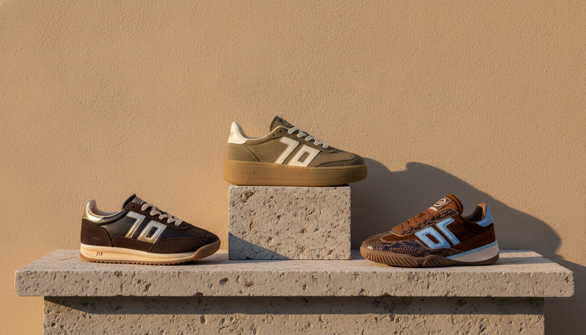 Op voorraad: Dames Jogger sneaker nappa leer Bruin, Dames XXL sneaker suede beige, Dames Fireball sneaker fluweel Bruin