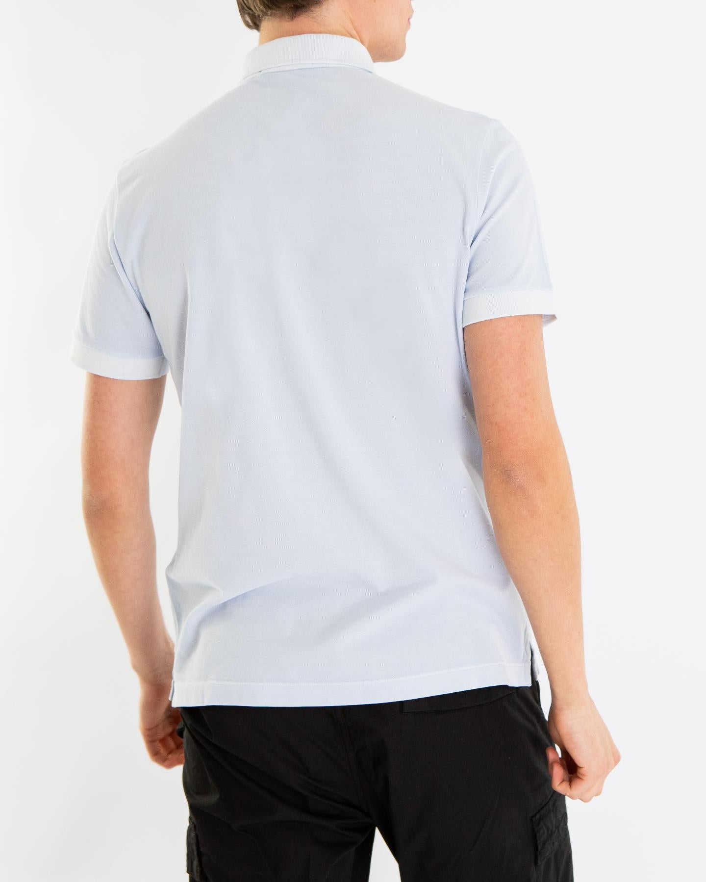 Heren Pique Compass Polo Sky Blue