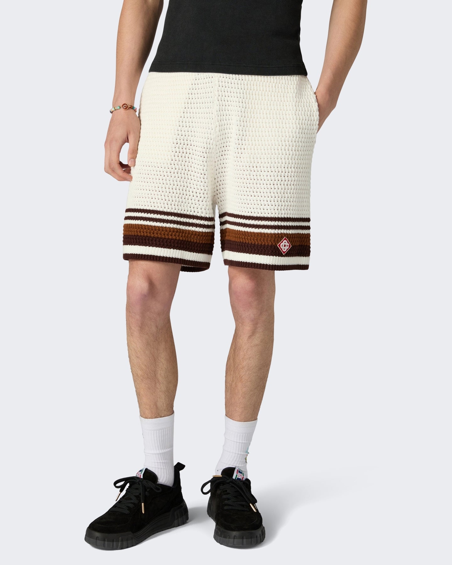 Heren Crochet Shorts Wit