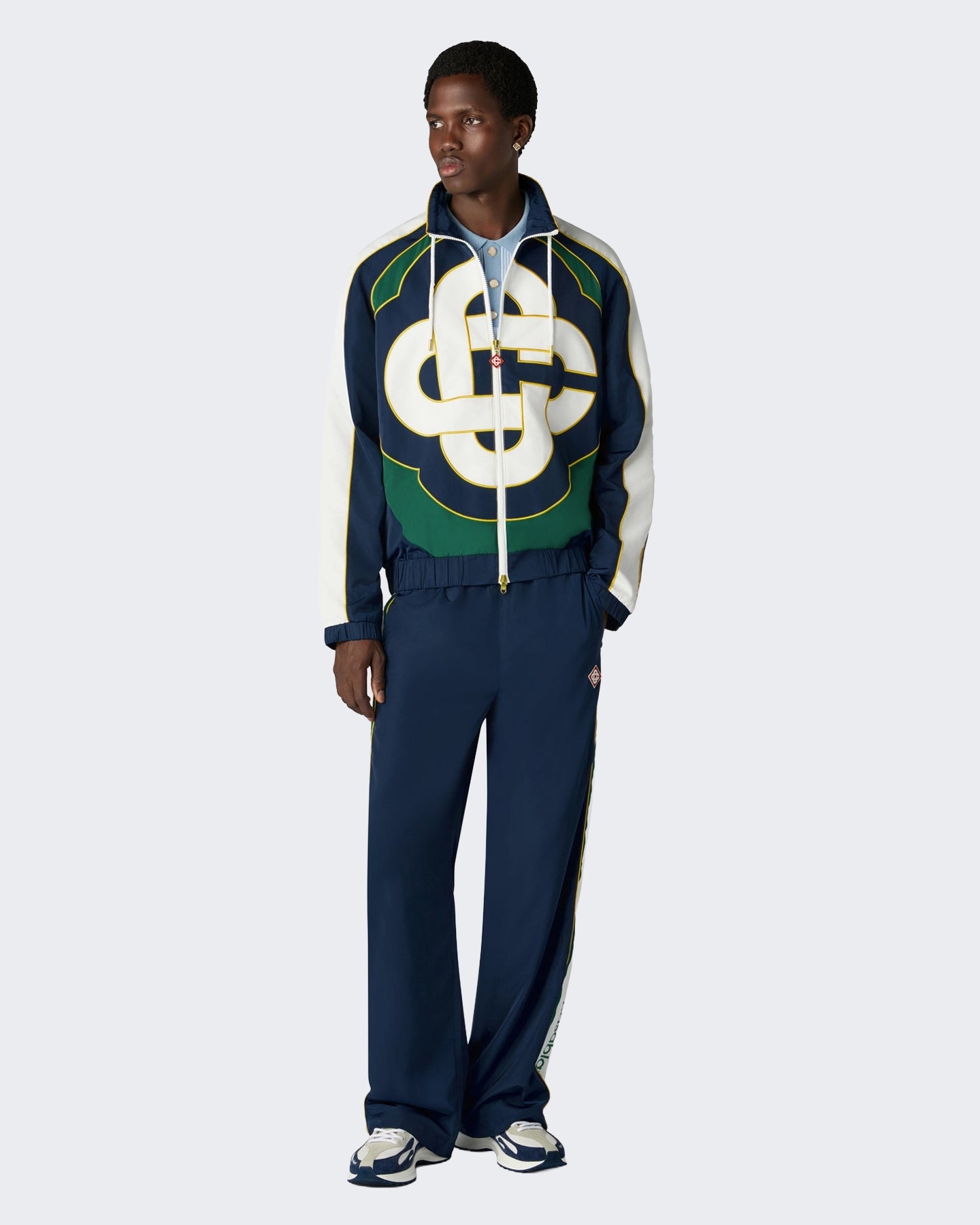 Heren Cc Applique Colourblock Windbreaker Jacket Wit