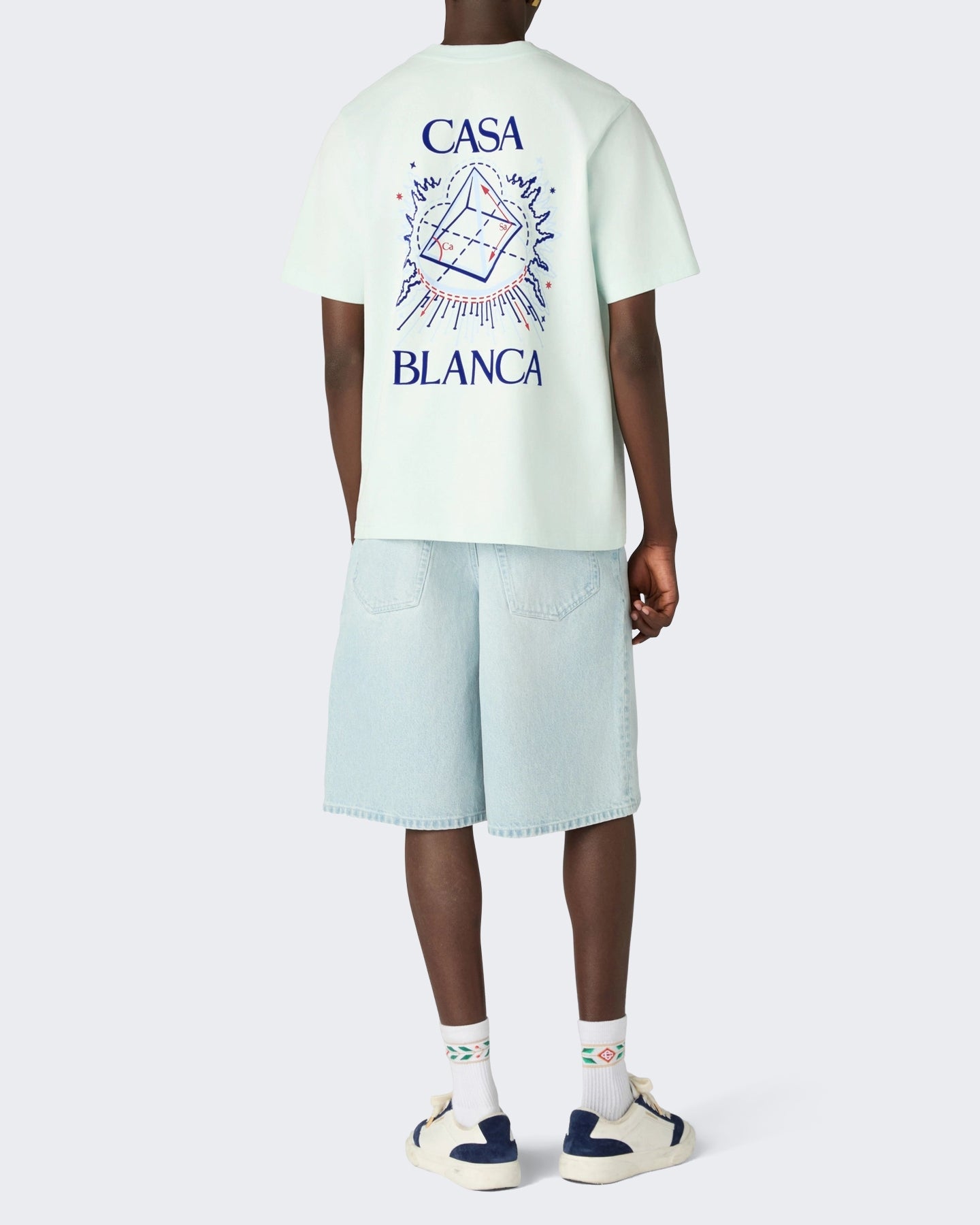 Heren Celestial Pyramid Flock Printed Classic T-Shirt Celestial Pyramid Blauw