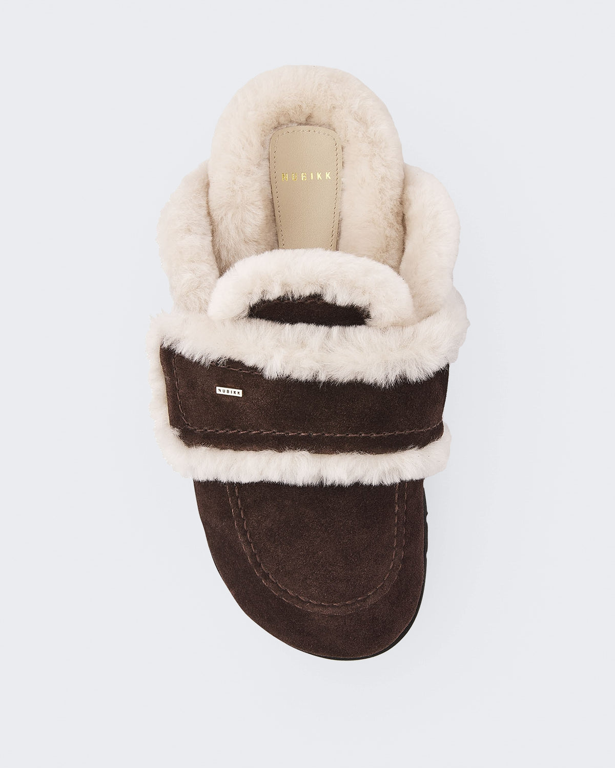 Damen Teddy Furry sneaker met bont Braun