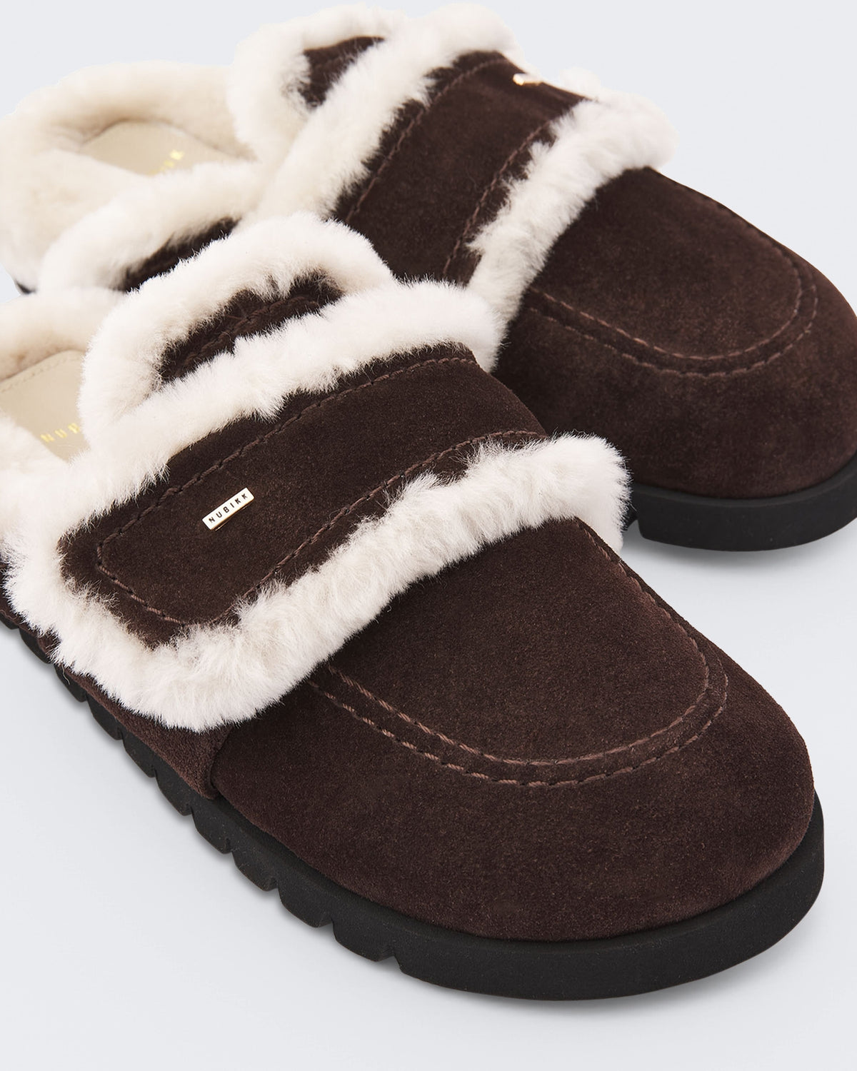 Dames Teddy Furry sneaker met bont Bruin
