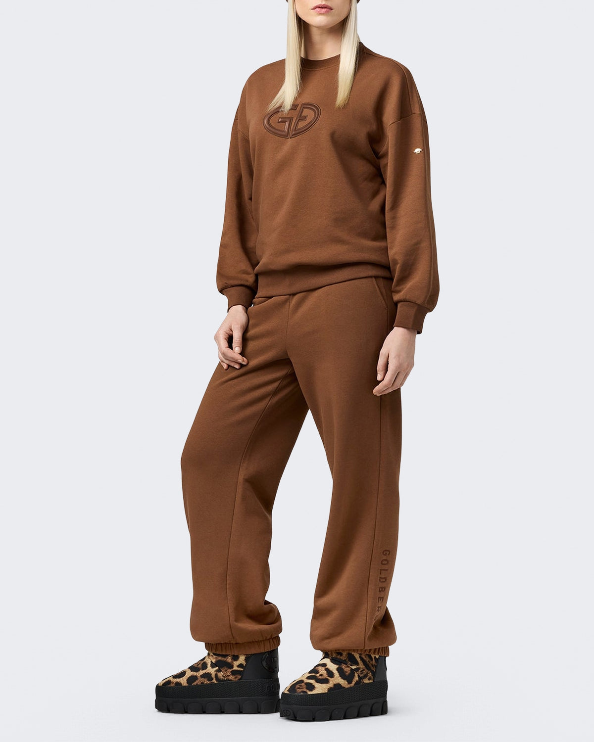 Dames Tova sweater met ronde hals bruin