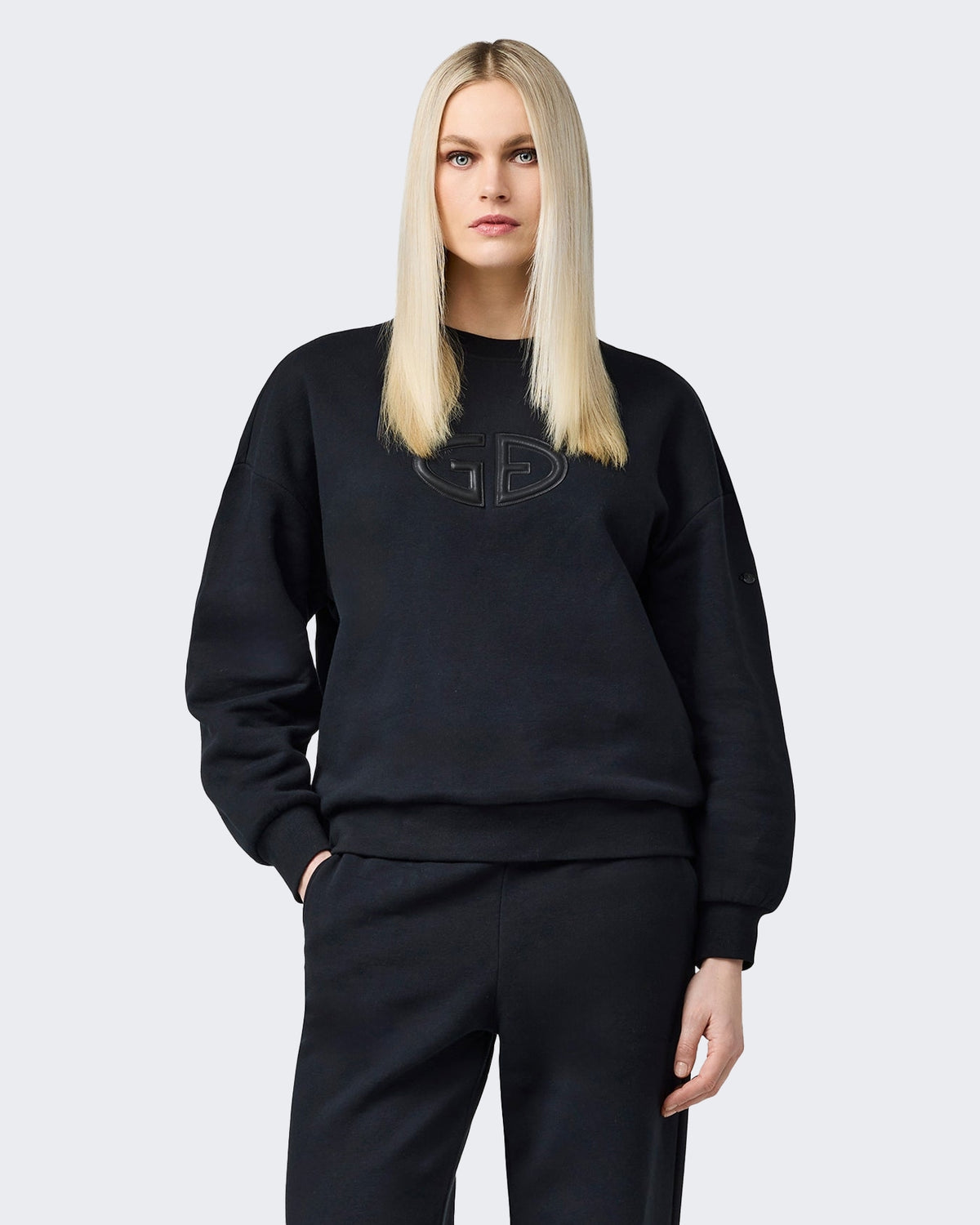 Dames Sweater met ronde hals zwart