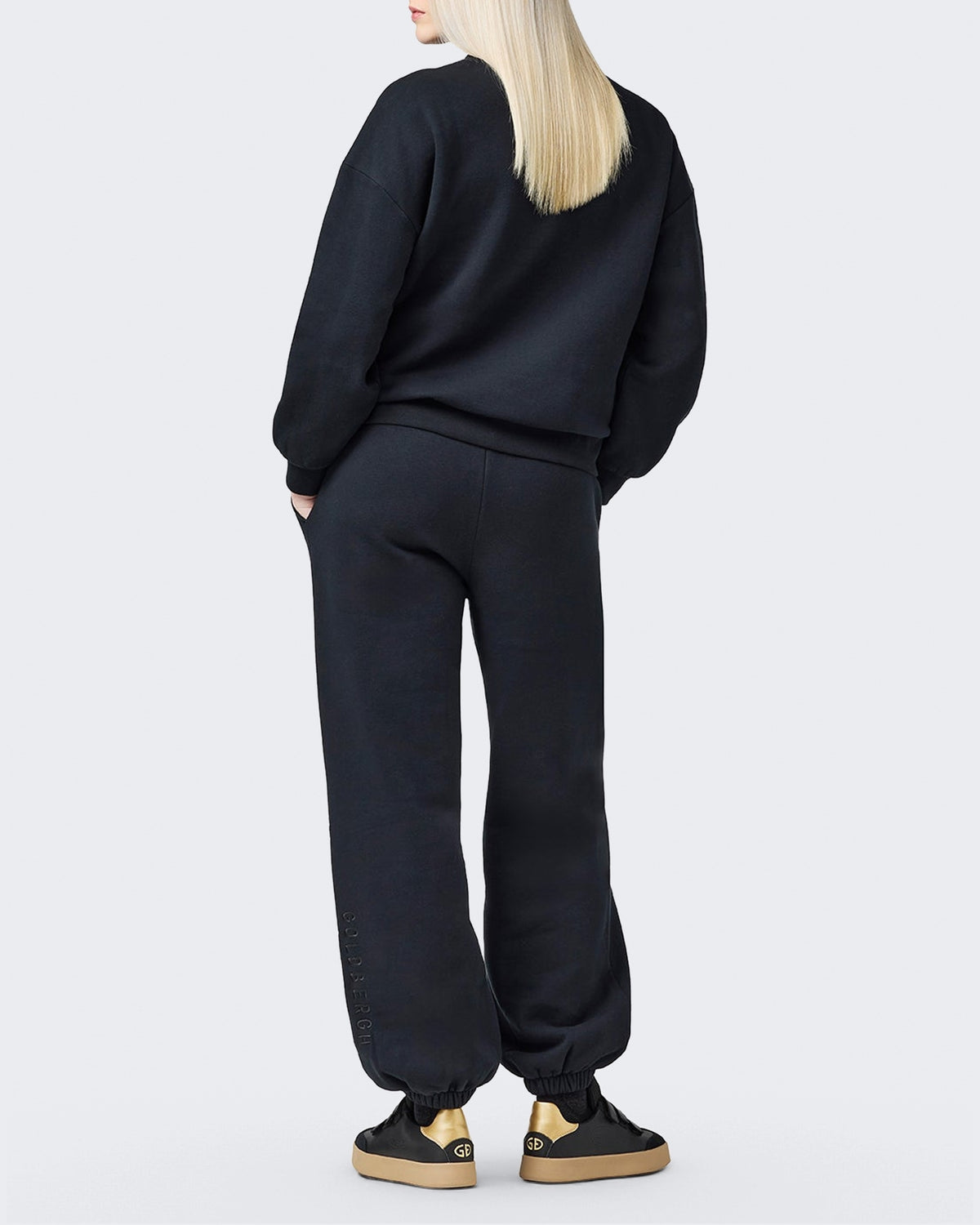 Damen Sweater met ronde hals Schwarz