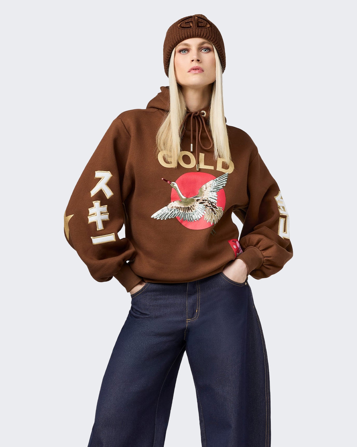 Damen Hoodie met capuchon deep mocha Braun