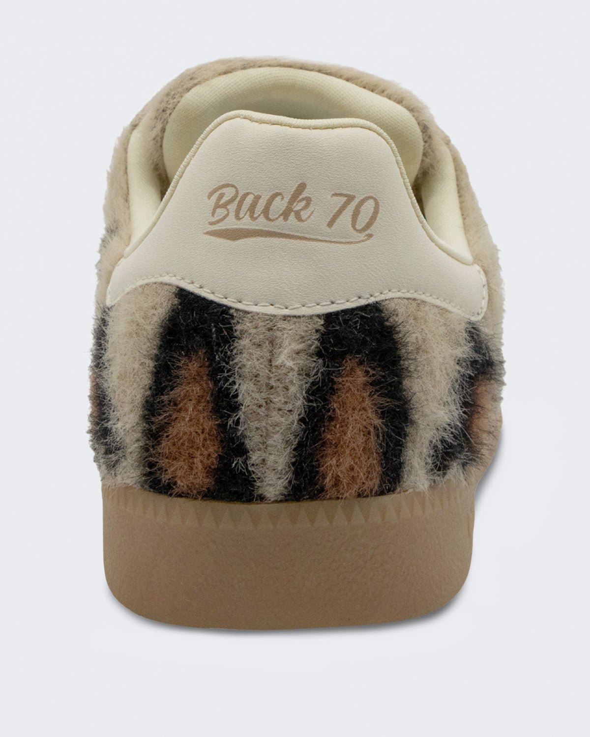 Dames Mohair sneaker met leopard print Kameel/Boter