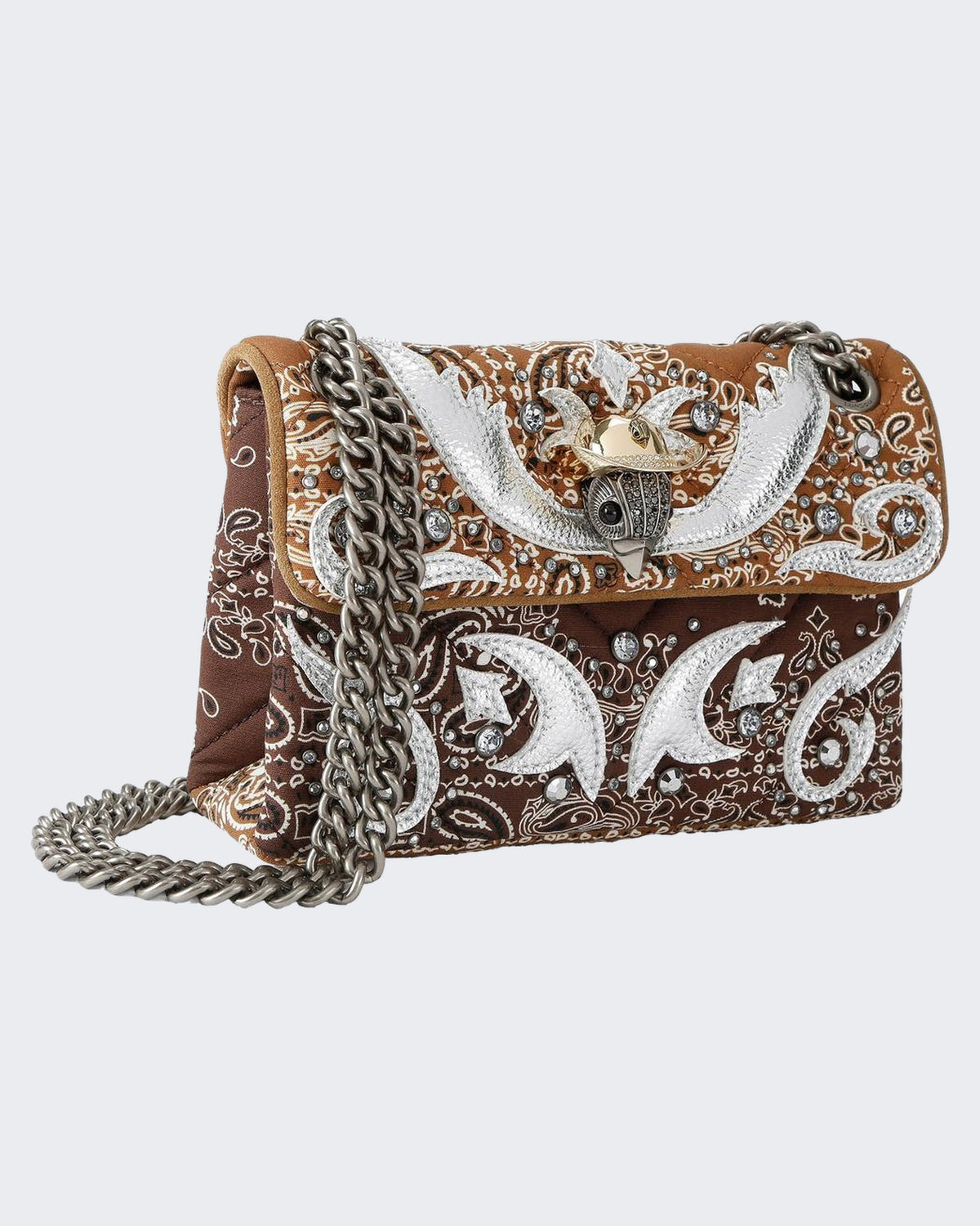 Dames 690-Mini Kensington Bag-Brown/Oth-Fabric/Other Print Bruin