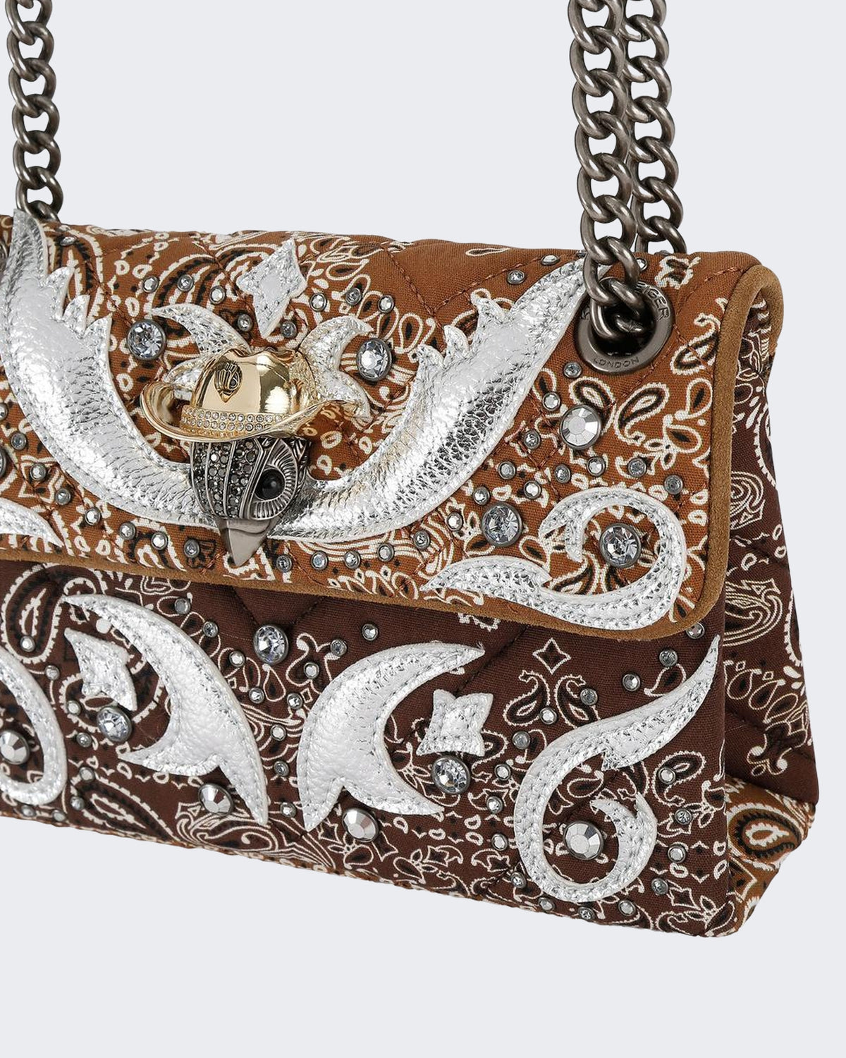 Dames 690-Mini Kensington Bag-Brown/Oth-Fabric/Other Print Bruin