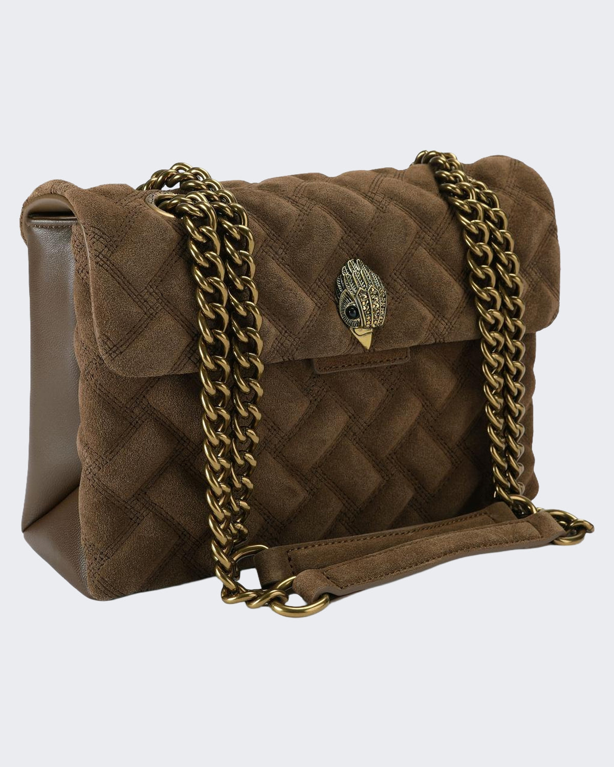 Damen 690-Leather Kensington Bag-Brown-Suede/Leather Braun