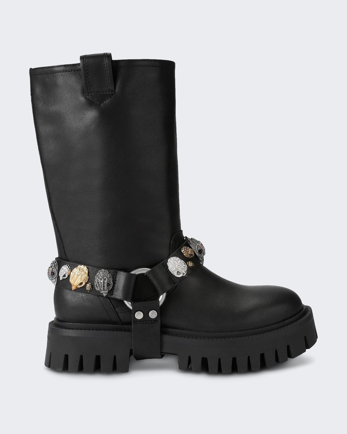 Dames 225-Eagles Harness Biker-Black-Leather Zwart