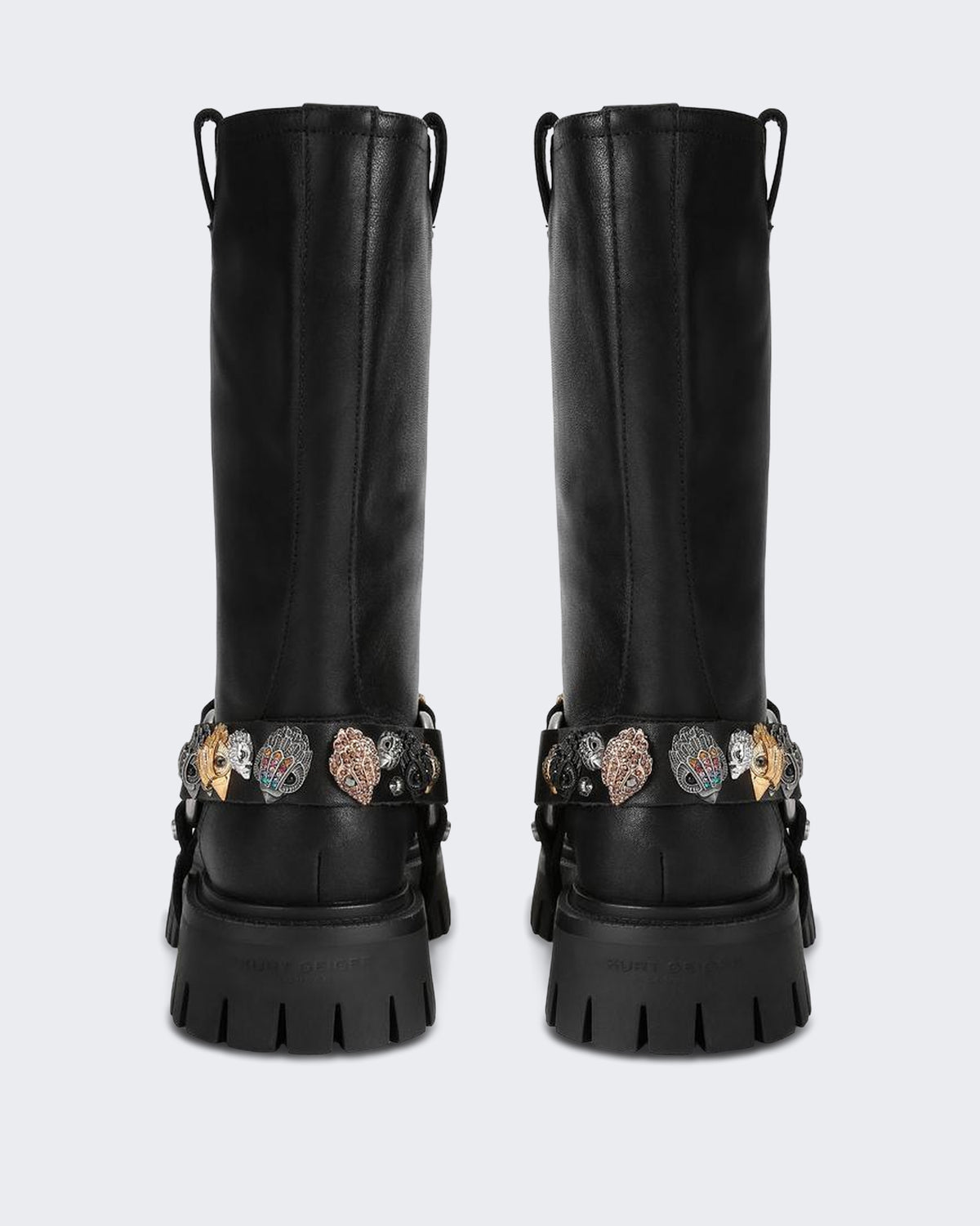 Dames 225-Eagles Harness Biker-Black-Leather Zwart