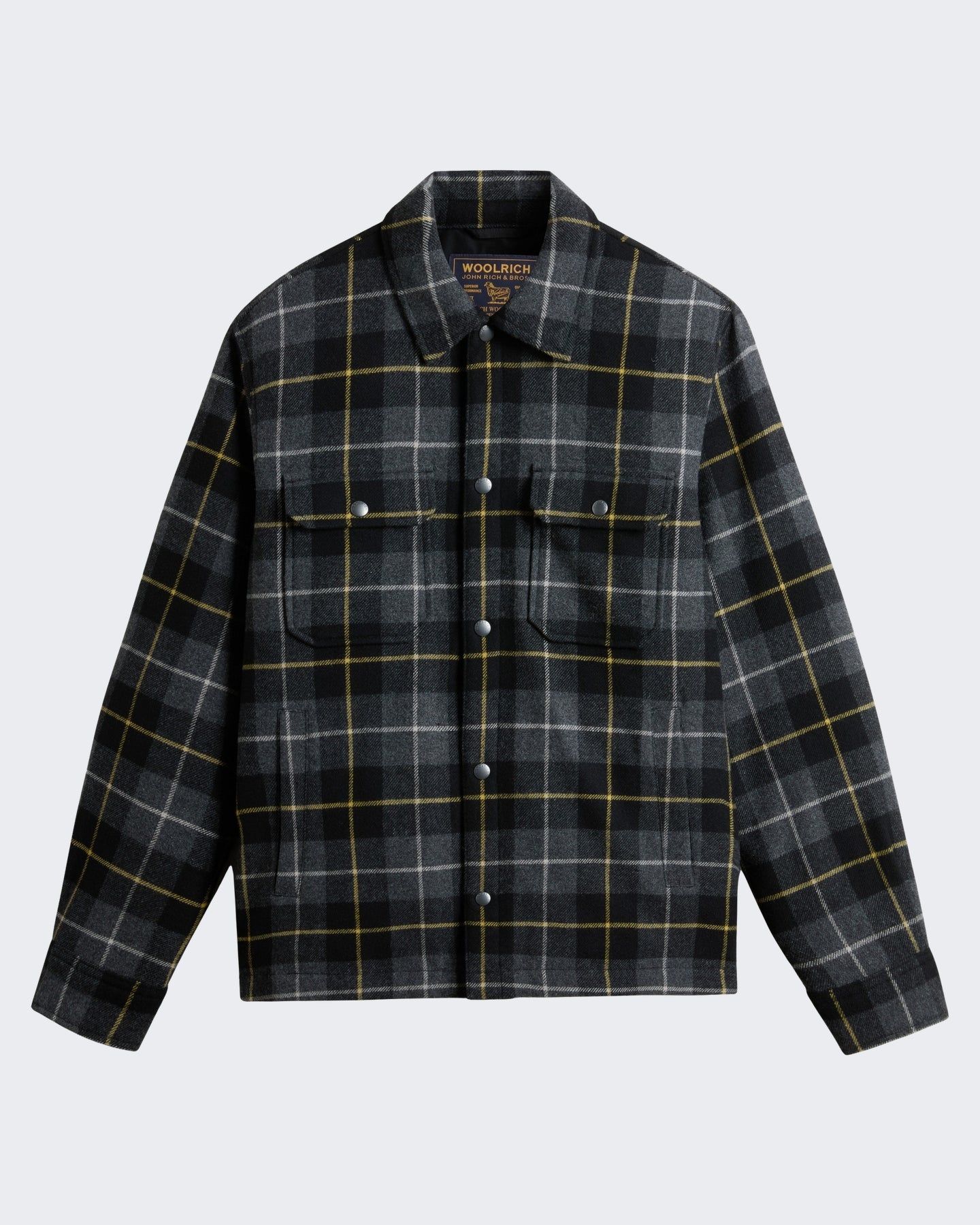 Heren Wool Alaskan shirt jacket met ruitmotief Zwart