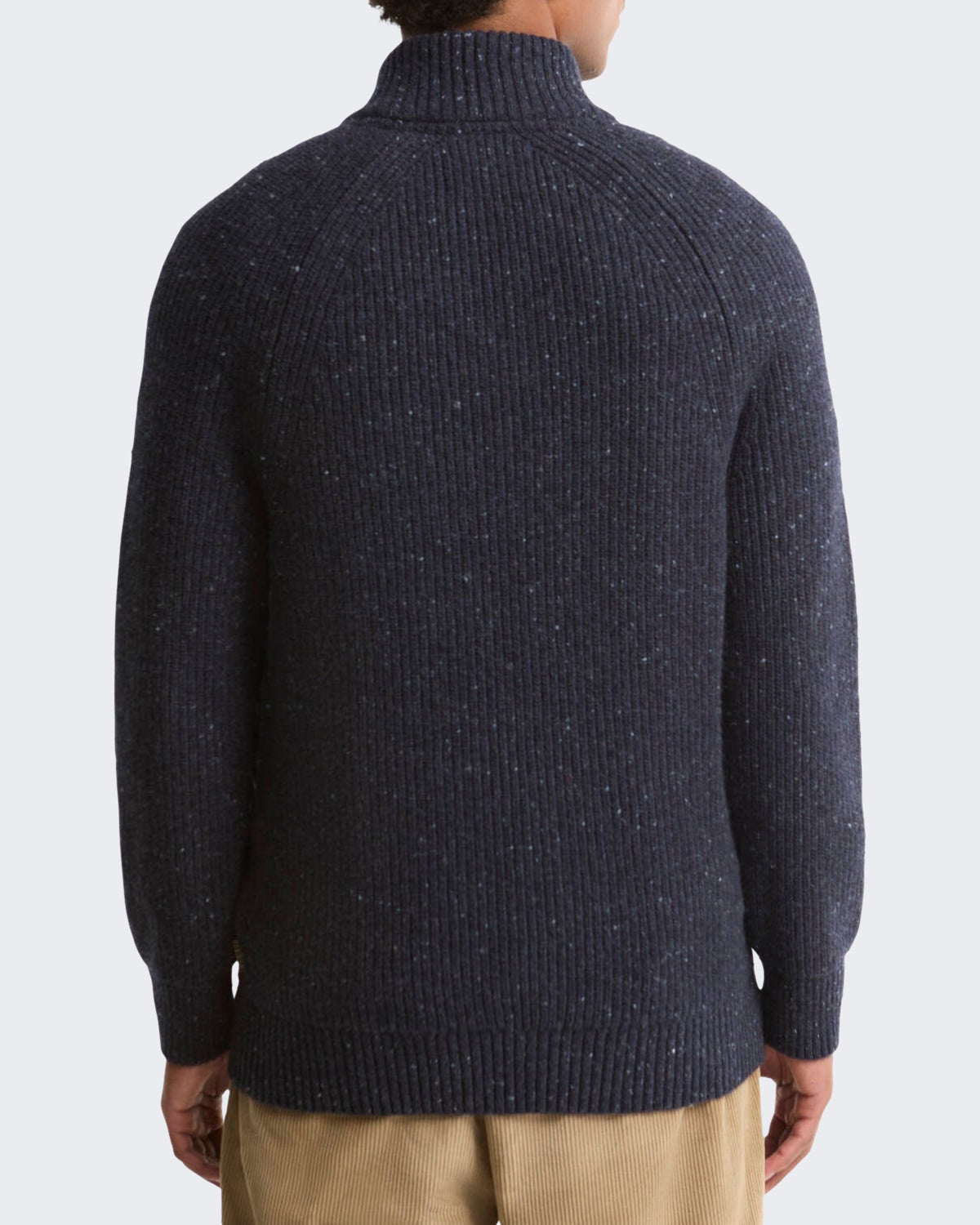 Herren Essentials gemêleerde Pullover met halve rits Blau