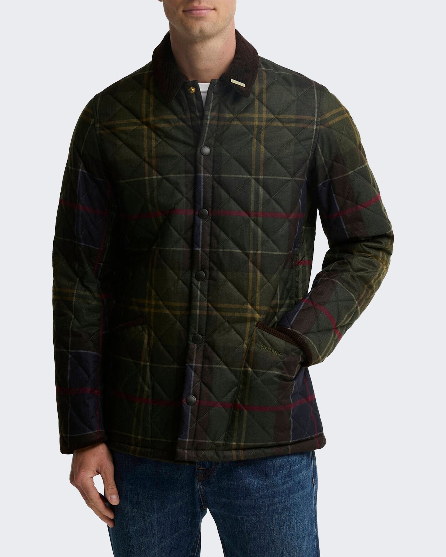 Herren Heritage Liddesdale gewatteerde Jacke met tartan Grün