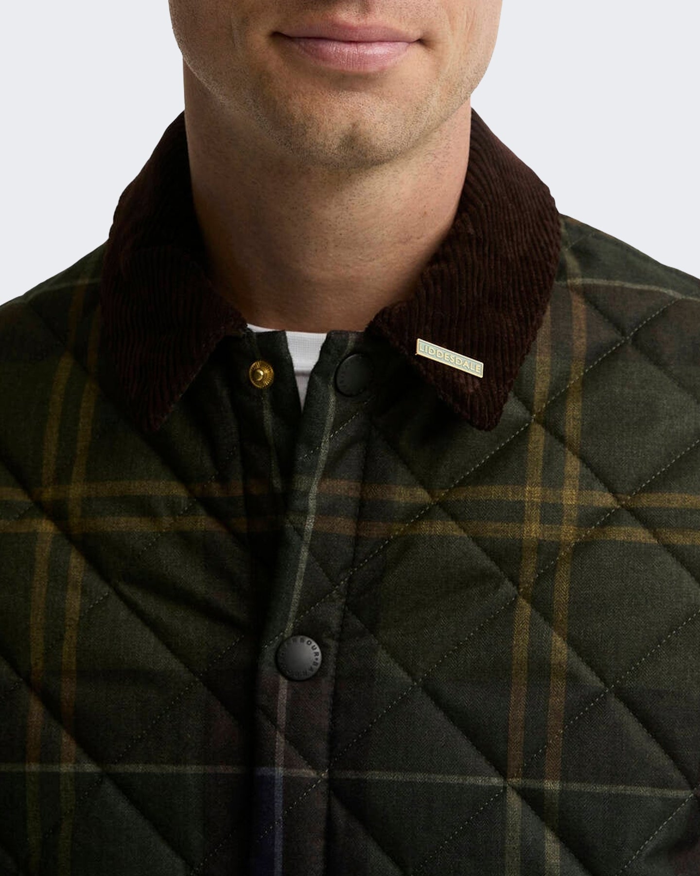 Herren Heritage Liddesdale gewatteerde Jacke met tartan Grün