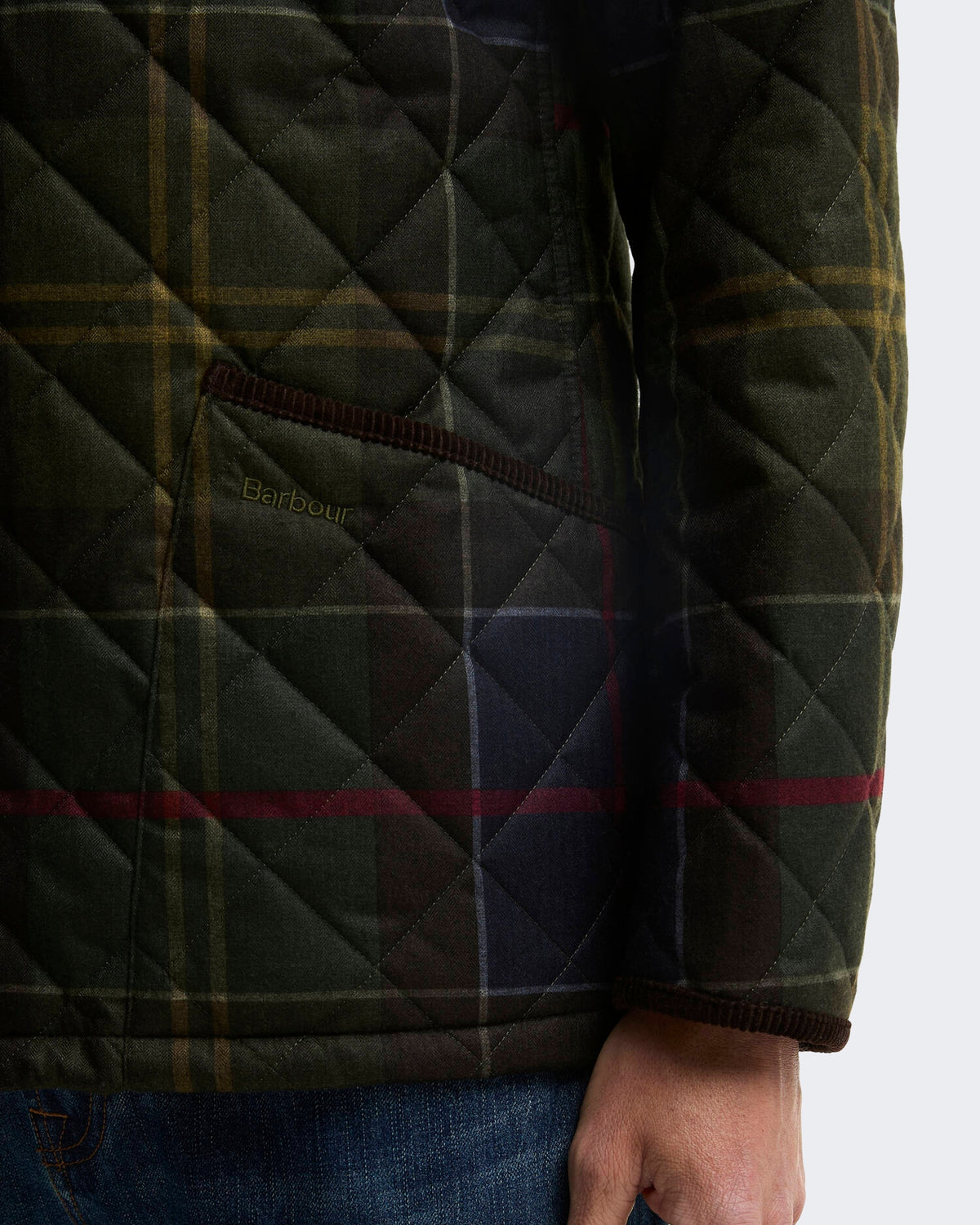 Herren Heritage Liddesdale gewatteerde Jacke met tartan Grün