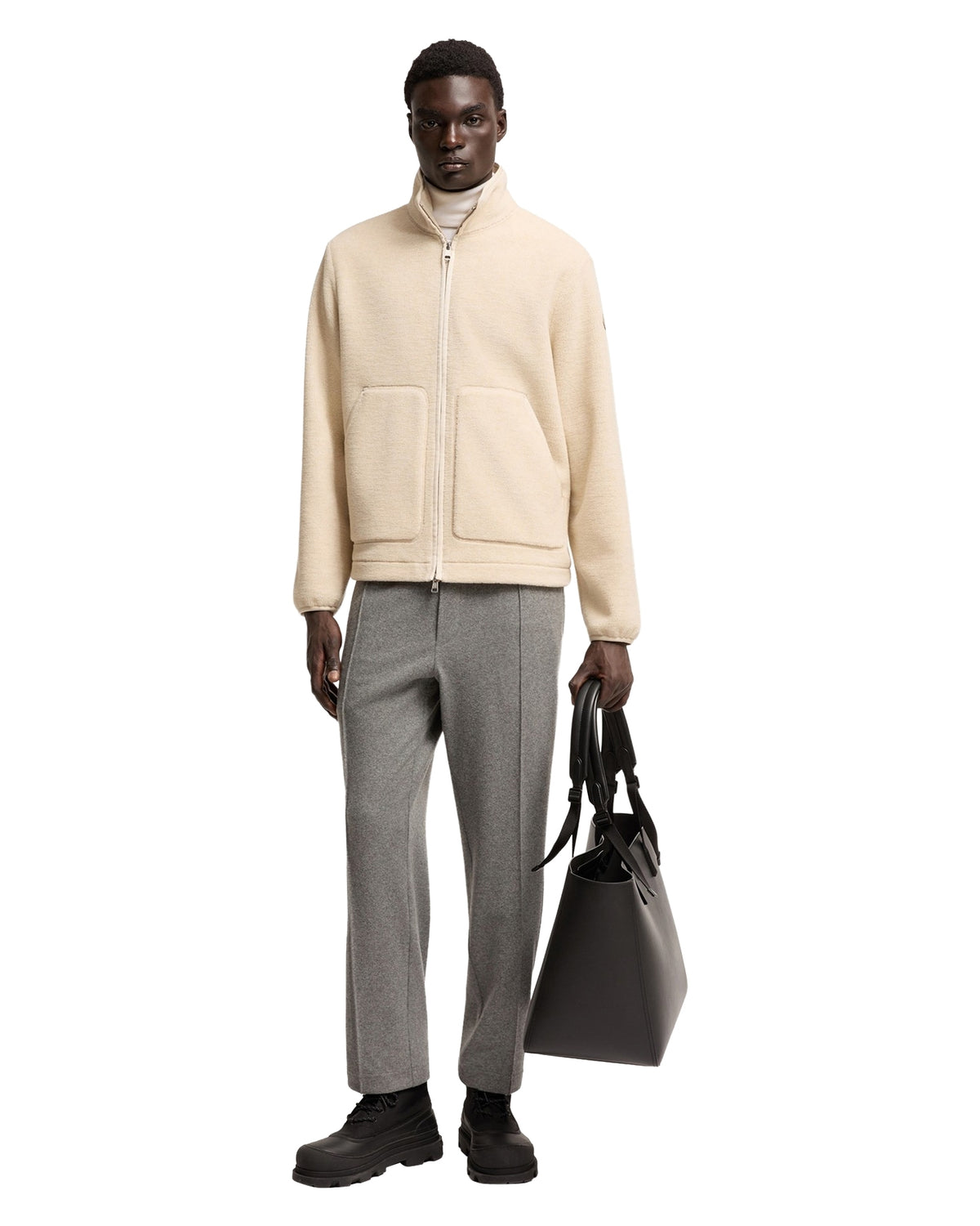 Herren Zip-up cardigan Beige