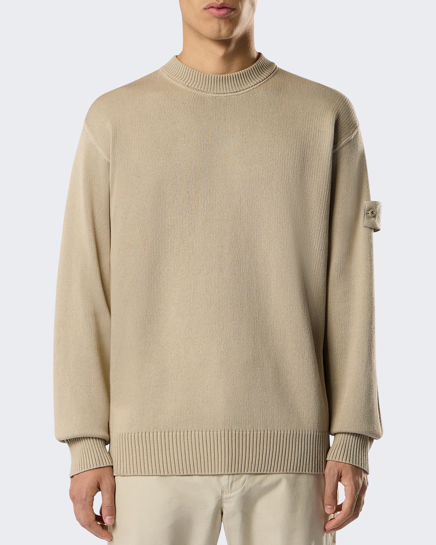Heren Sweater met ronde hals beige