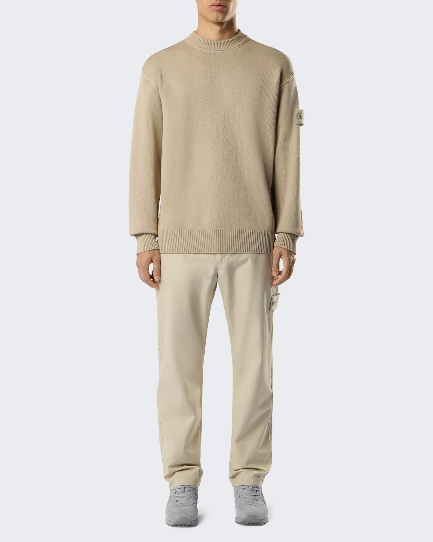 Heren Sweater met ronde hals beige