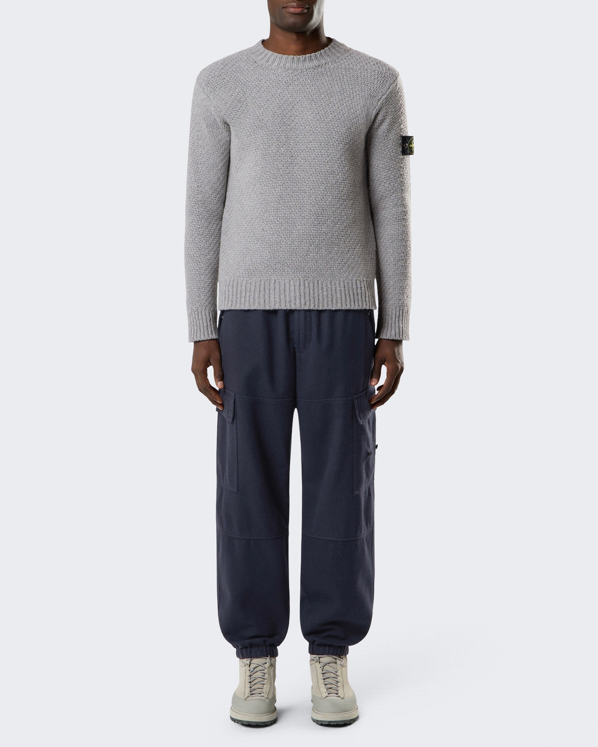 Heren Crew Neck-Grey Melange-V0m60 Grijs