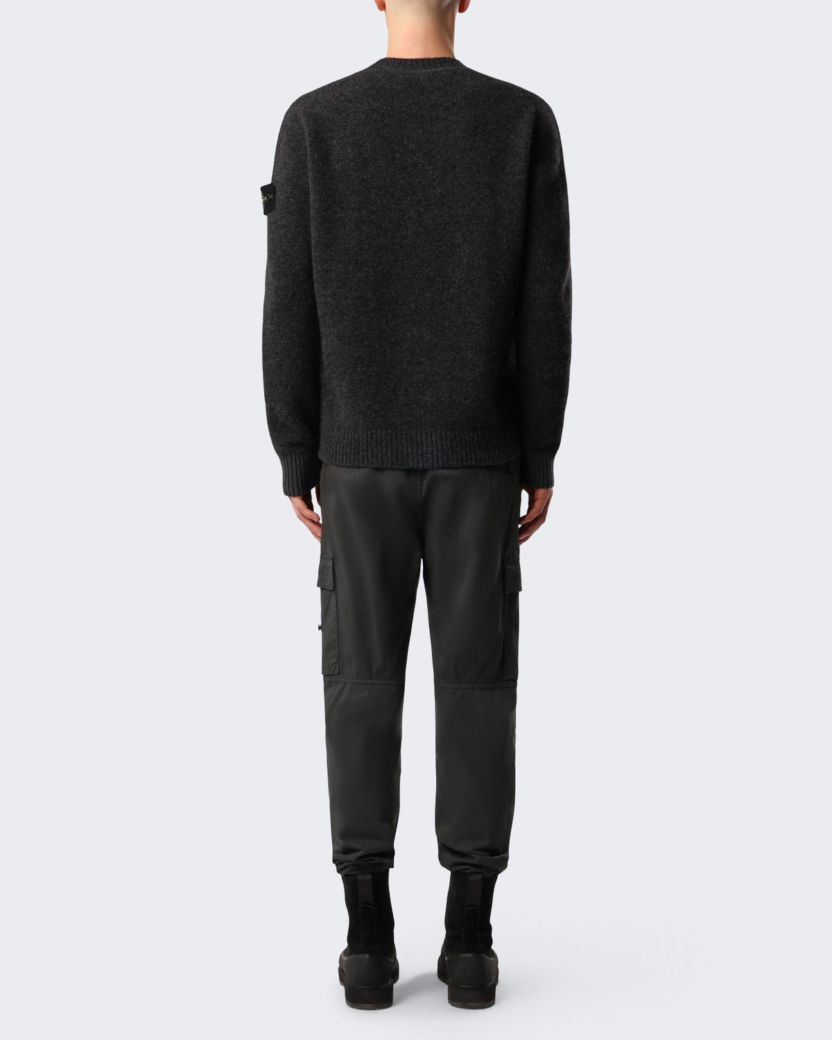 Herren Crew Neck-Lead Grey-V0m62 Grau