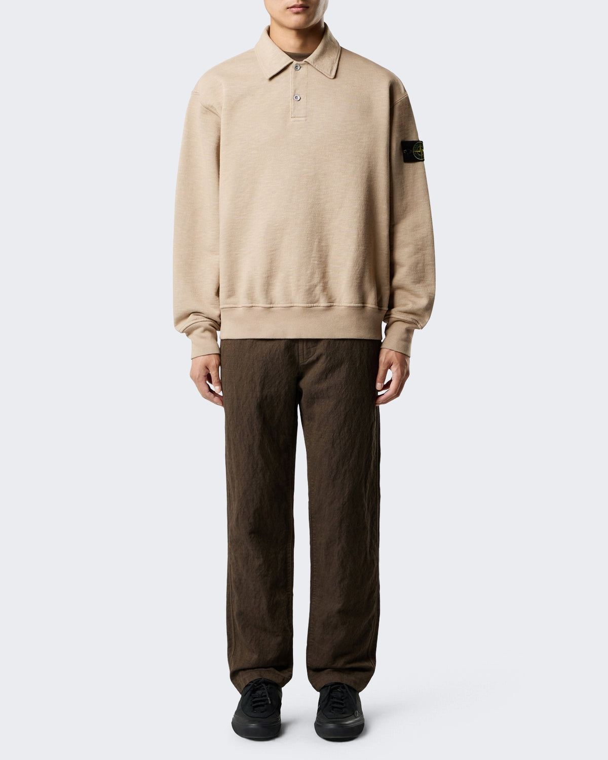Herren Ls Polo-Biscuit-V0094 Beige