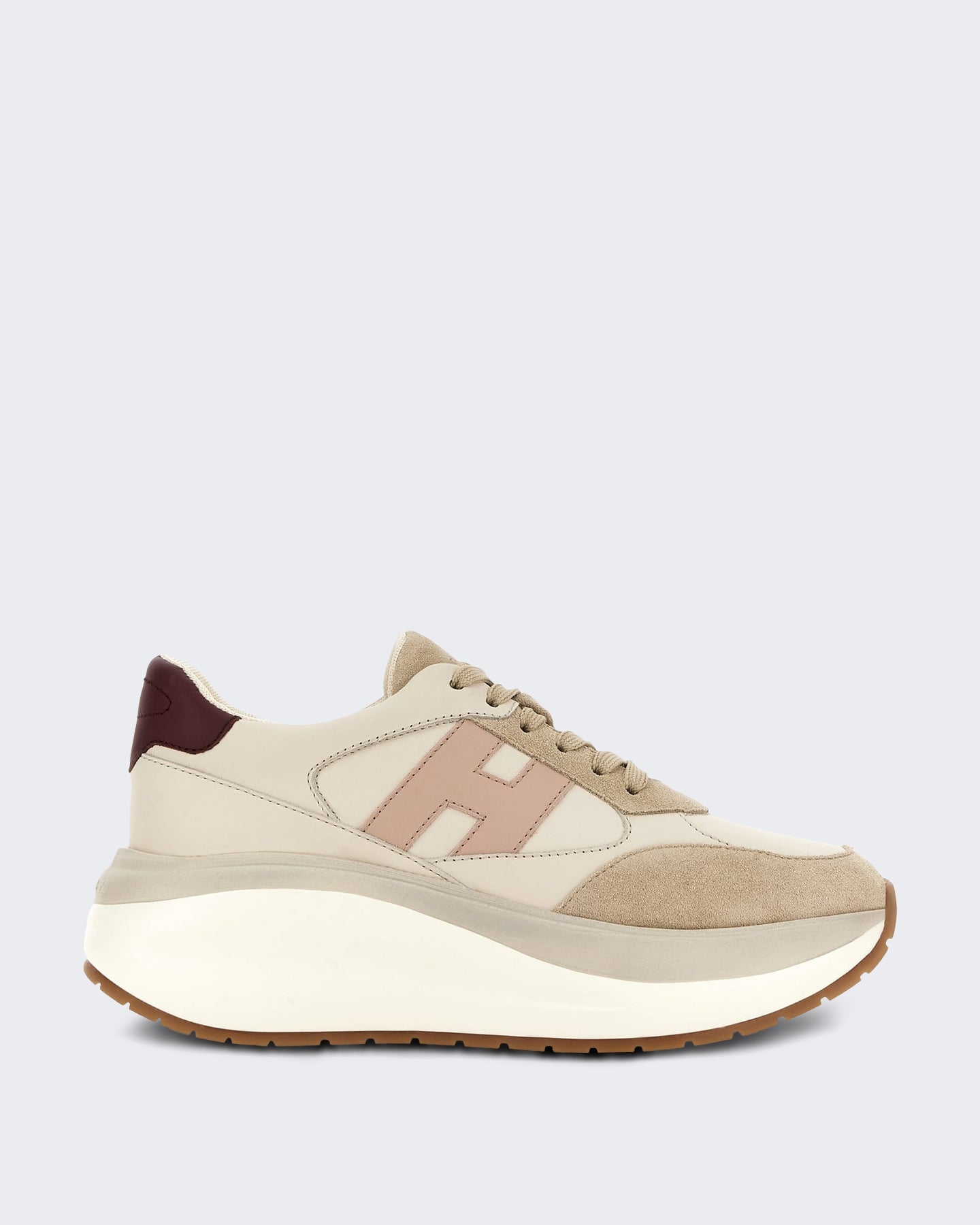 Dames Veterschoenen met H-detail Beige