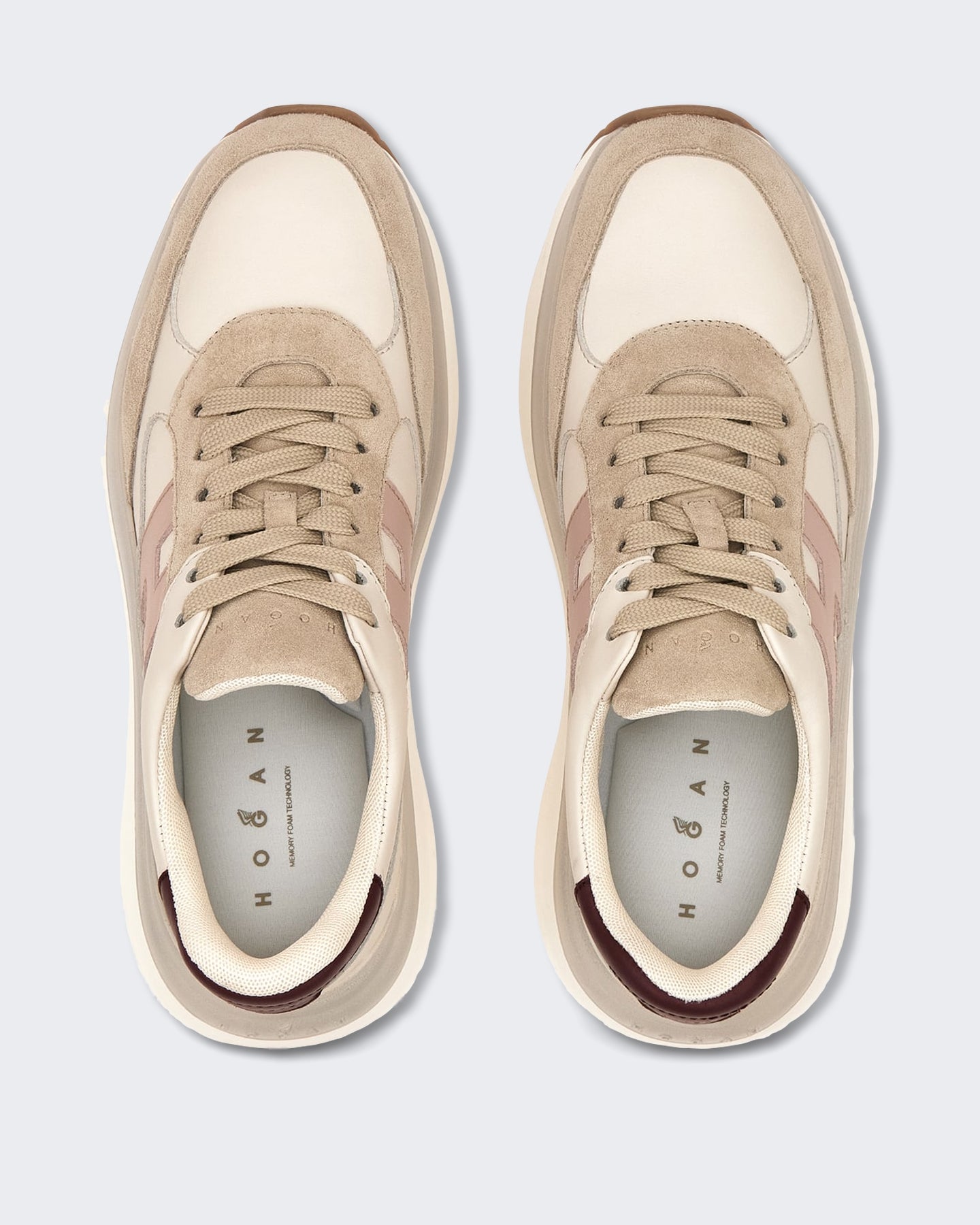 Dames Veterschoenen met H-detail Beige