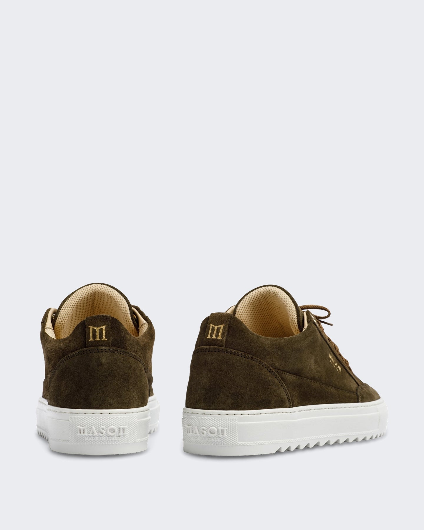 Heren Leren sneaker in donkergroen Groen