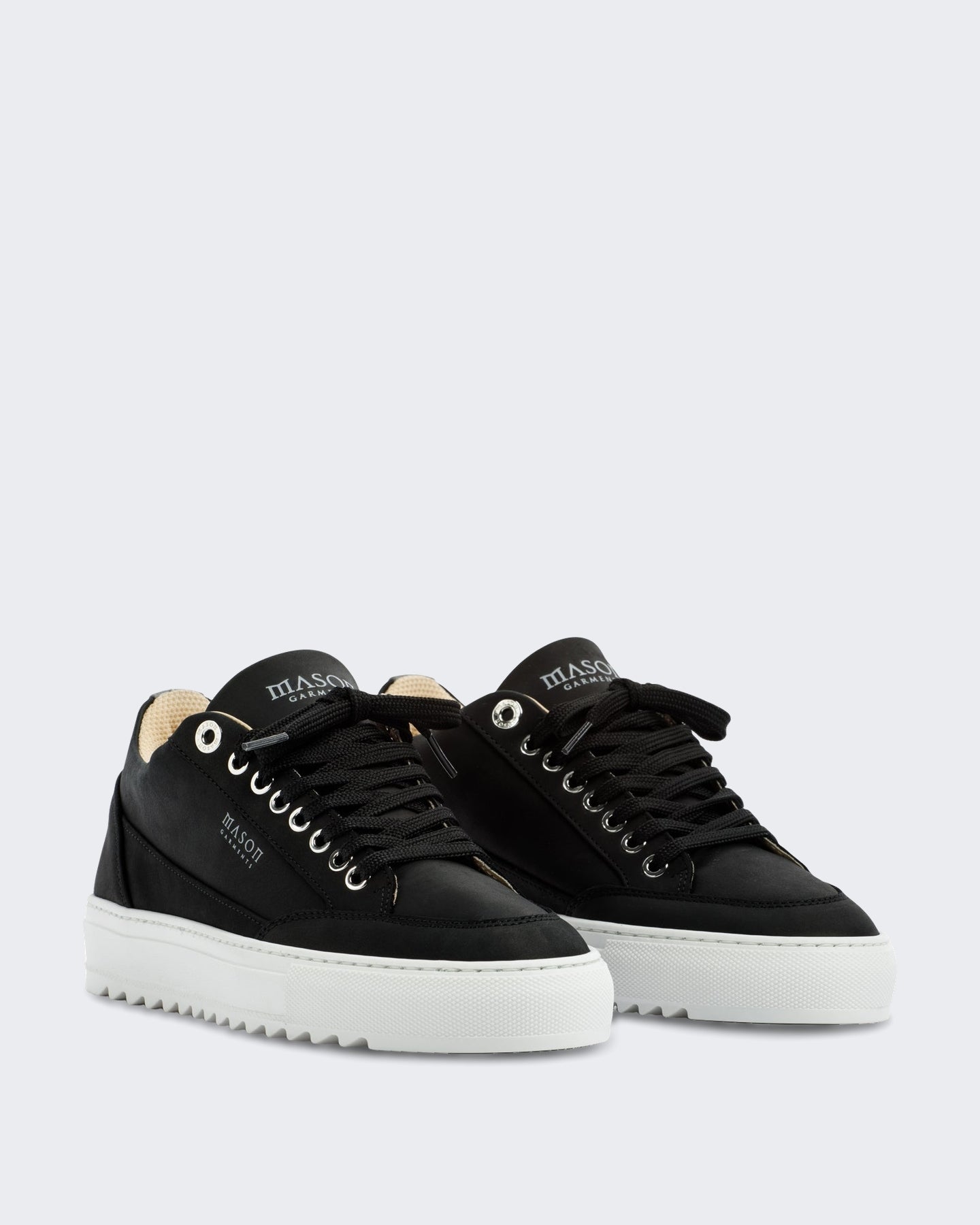 Heren Leren sneaker met subtiele detaillering in zwart