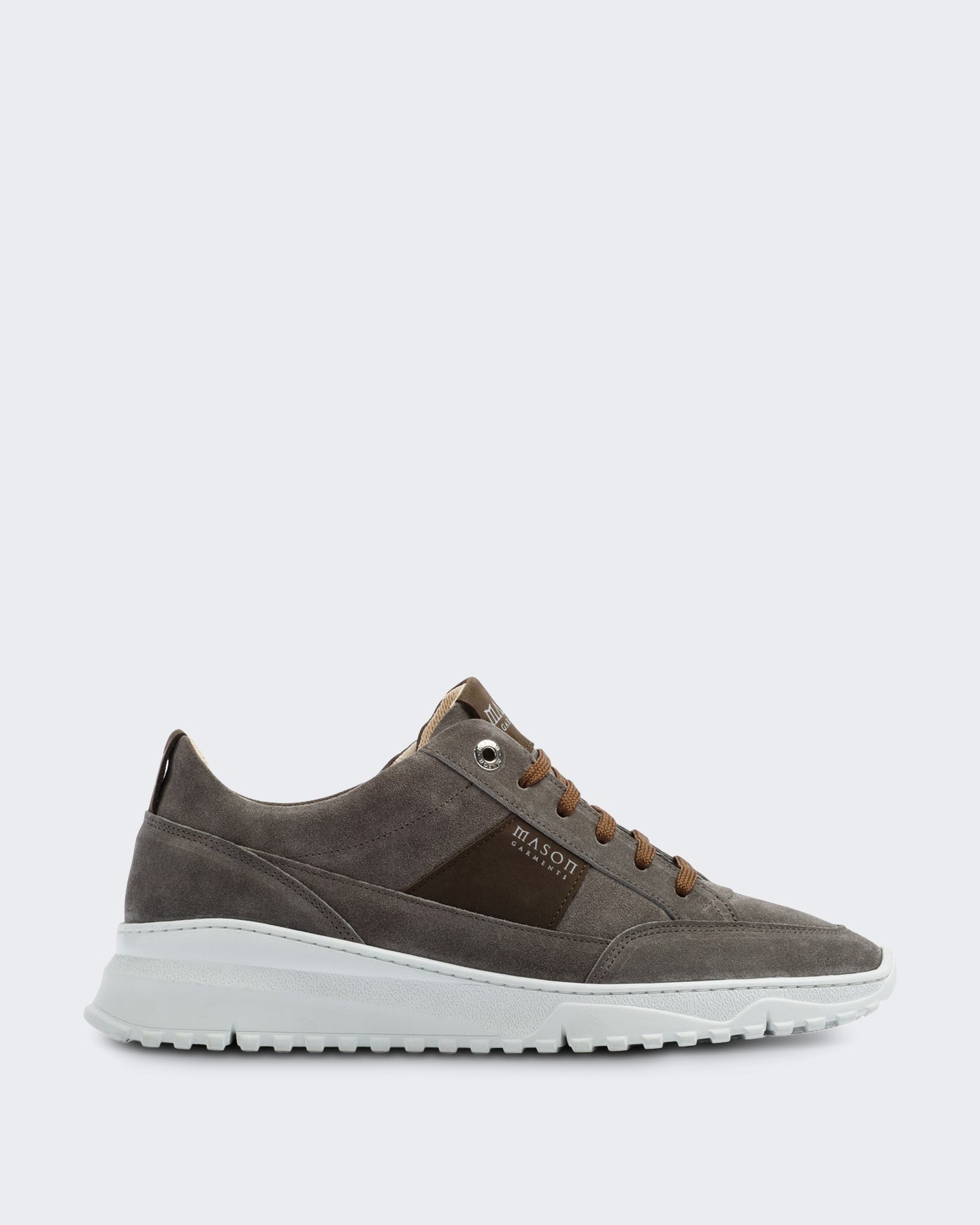 Heren Runner sneaker met colorblock details in grijs