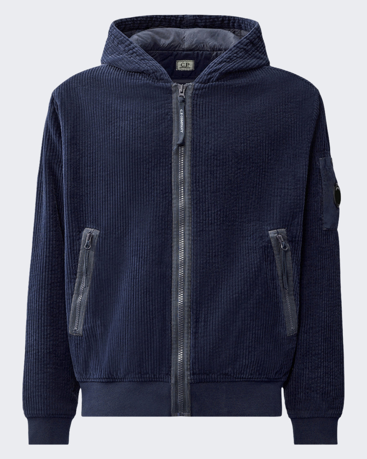 Herren Hoodie met open kraag Blau