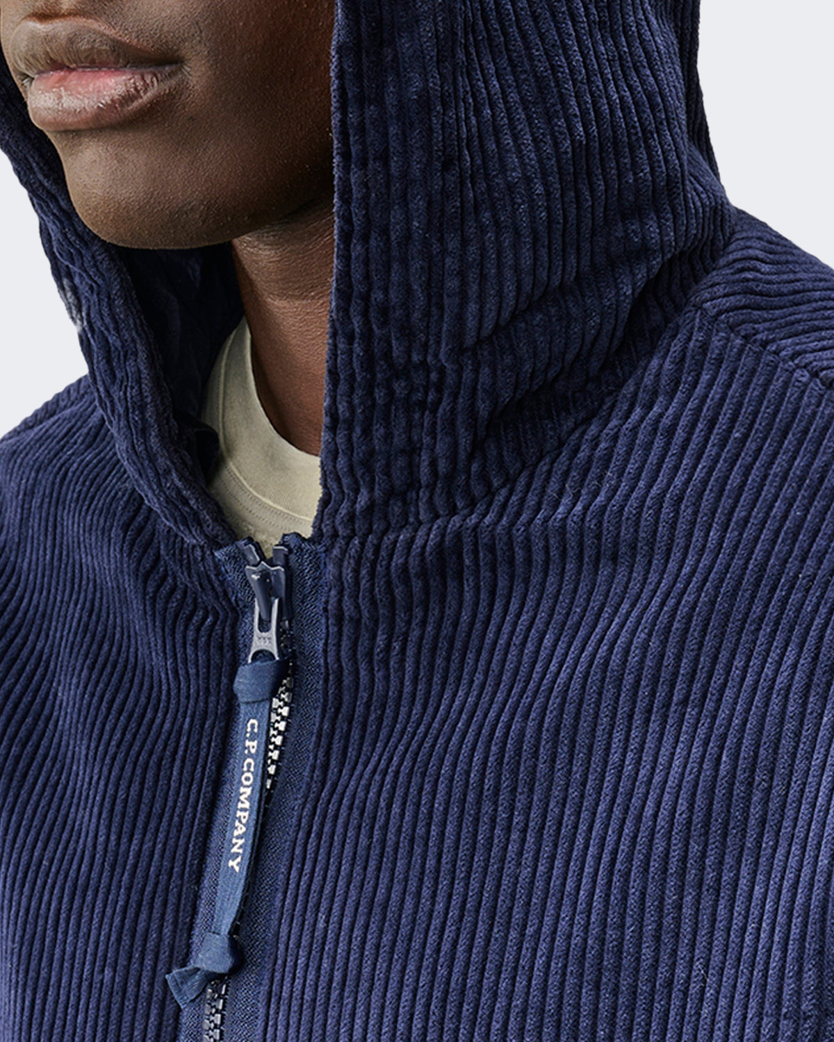Herren Hoodie met open kraag Blau