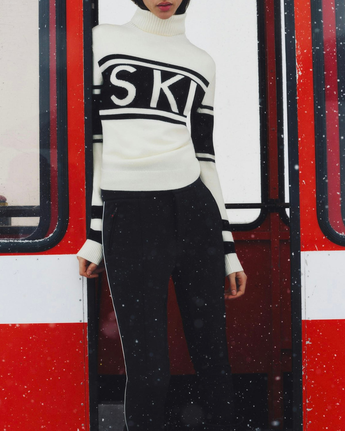 Dames Schild gebreide sweater met schildmotief Wit