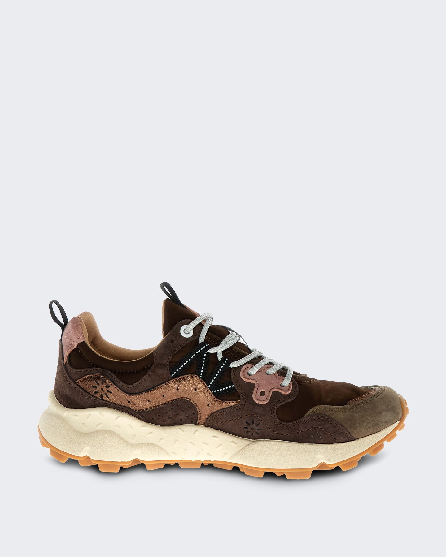 Dames Lage sneaker met veters Bruin