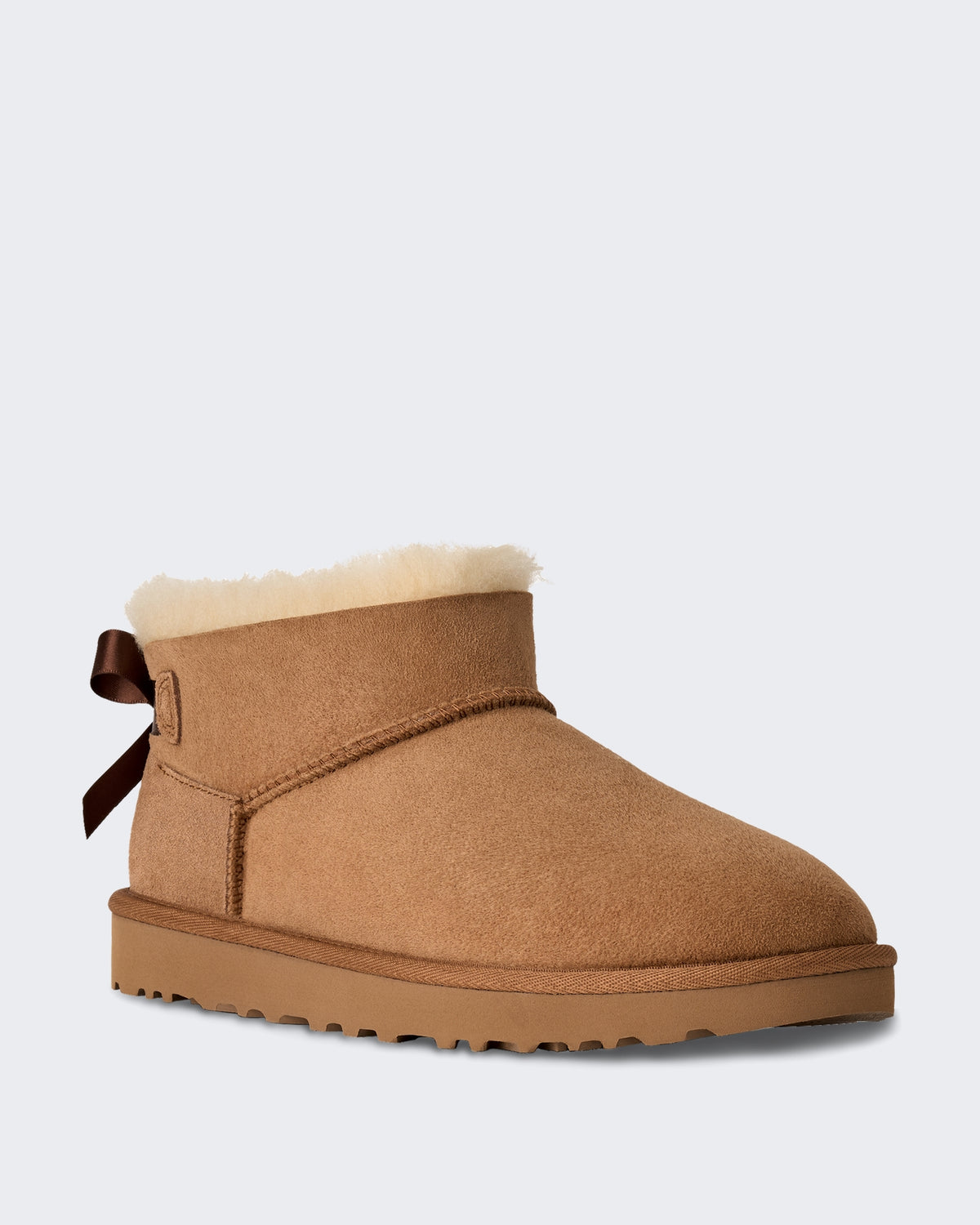 Dames Ultra mini laarzen met strikdetail Beige