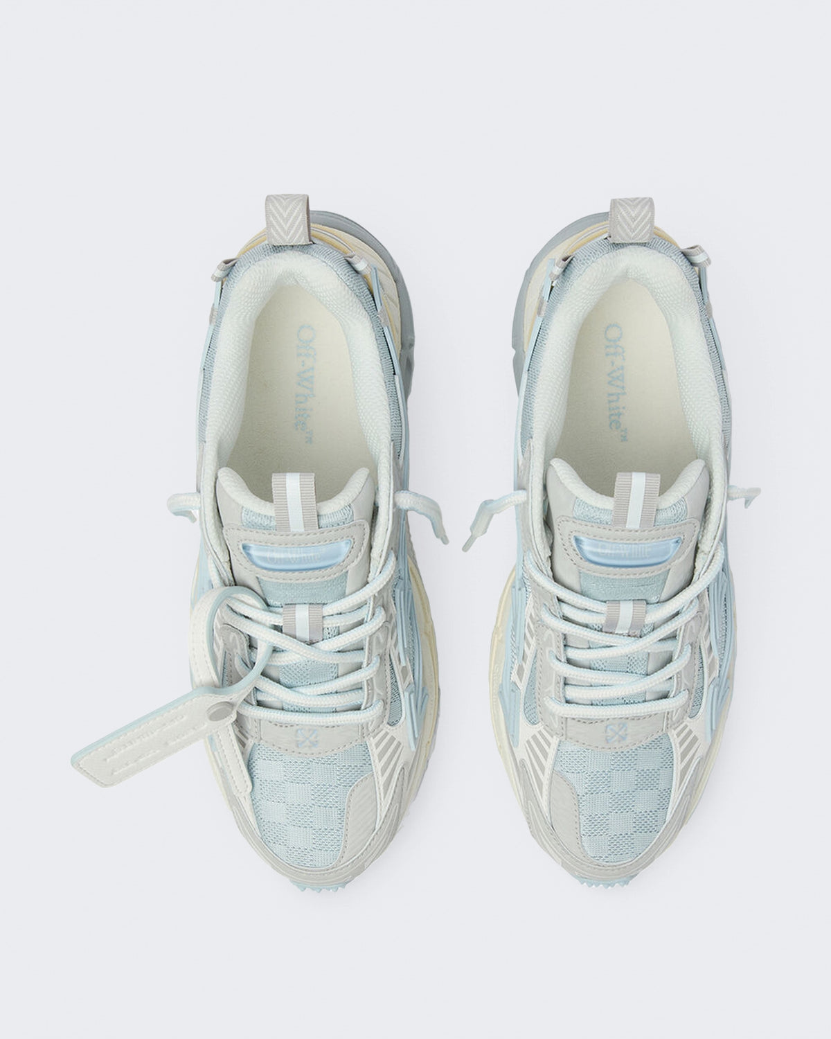 Damen Be Right Back sneaker crèmewit met neonblauw