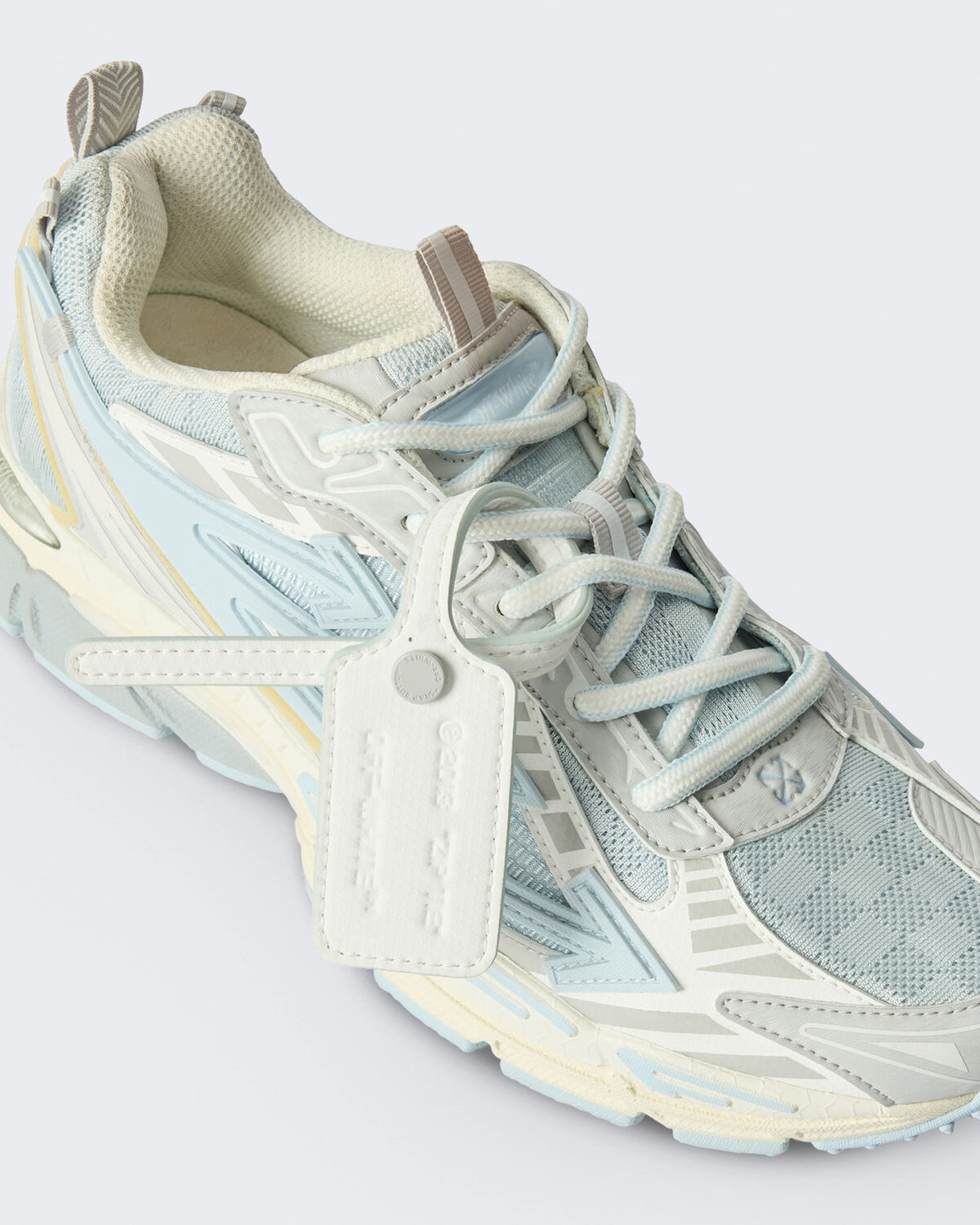 Damen Be Right Back sneaker crèmewit met neonblauw
