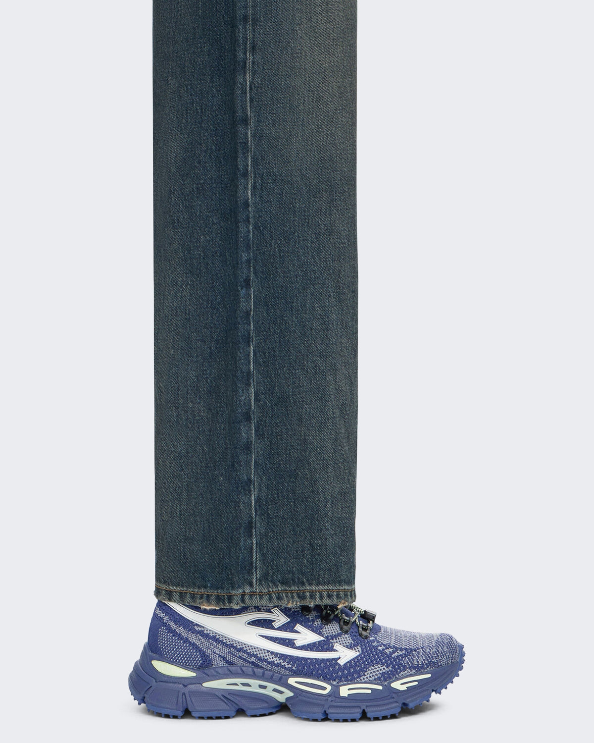 Herren Gebreide sneaker in Blau en Weiß