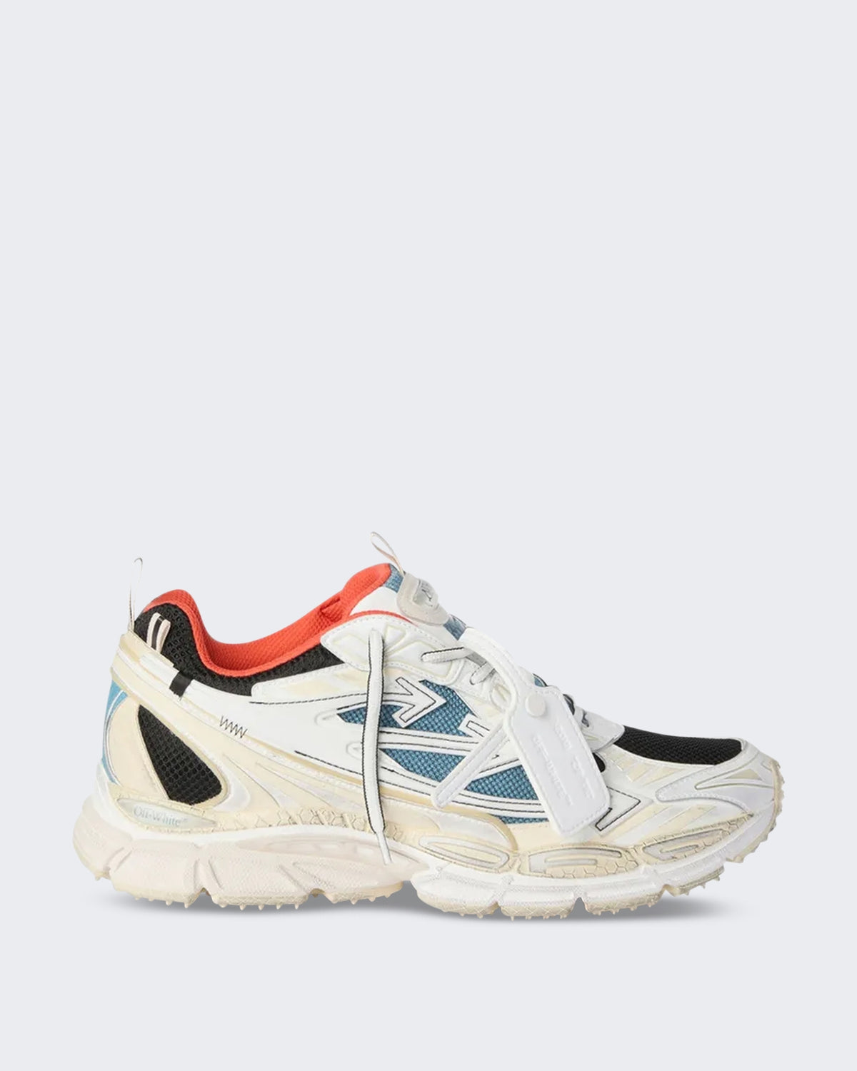 Heren Be Right Back Worn Out sneaker neonblauw met wit