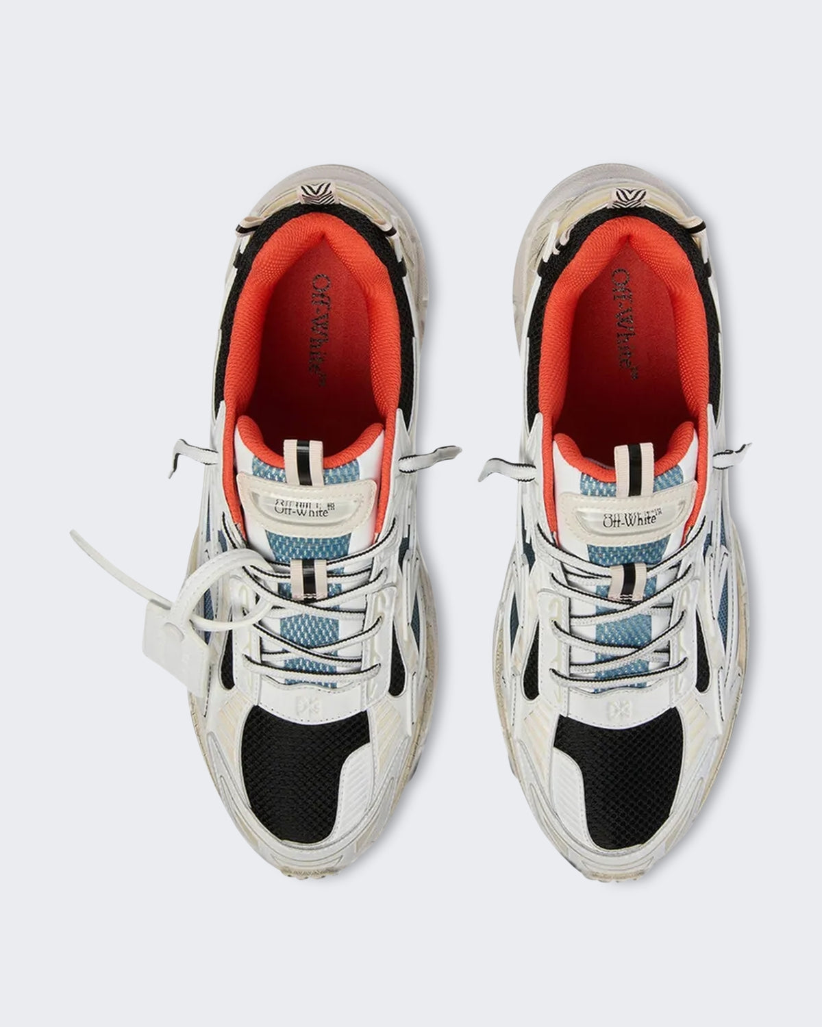 Heren Be Right Back Worn Out sneaker neonblauw met wit