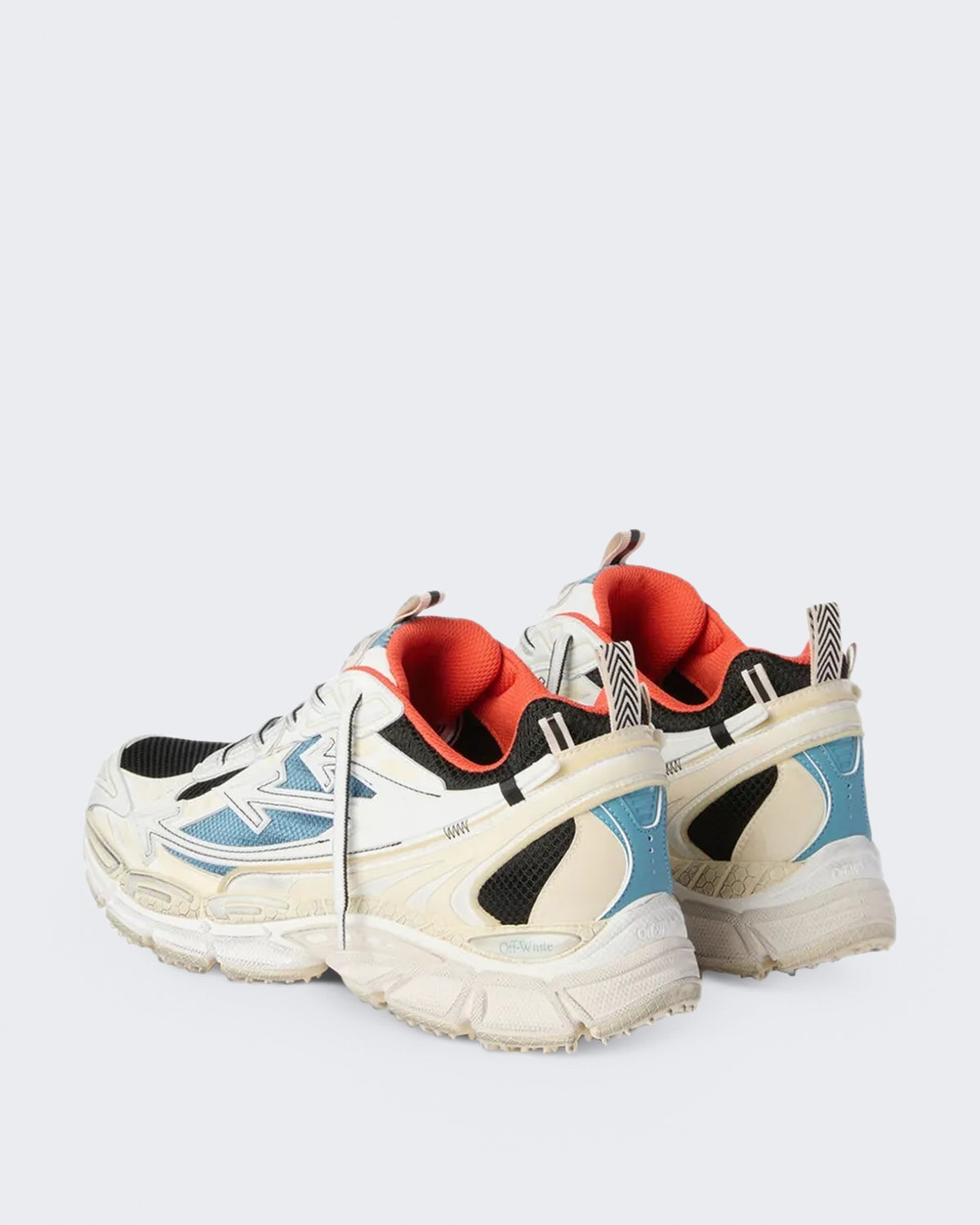 Heren Be Right Back Worn Out sneaker neonblauw met wit