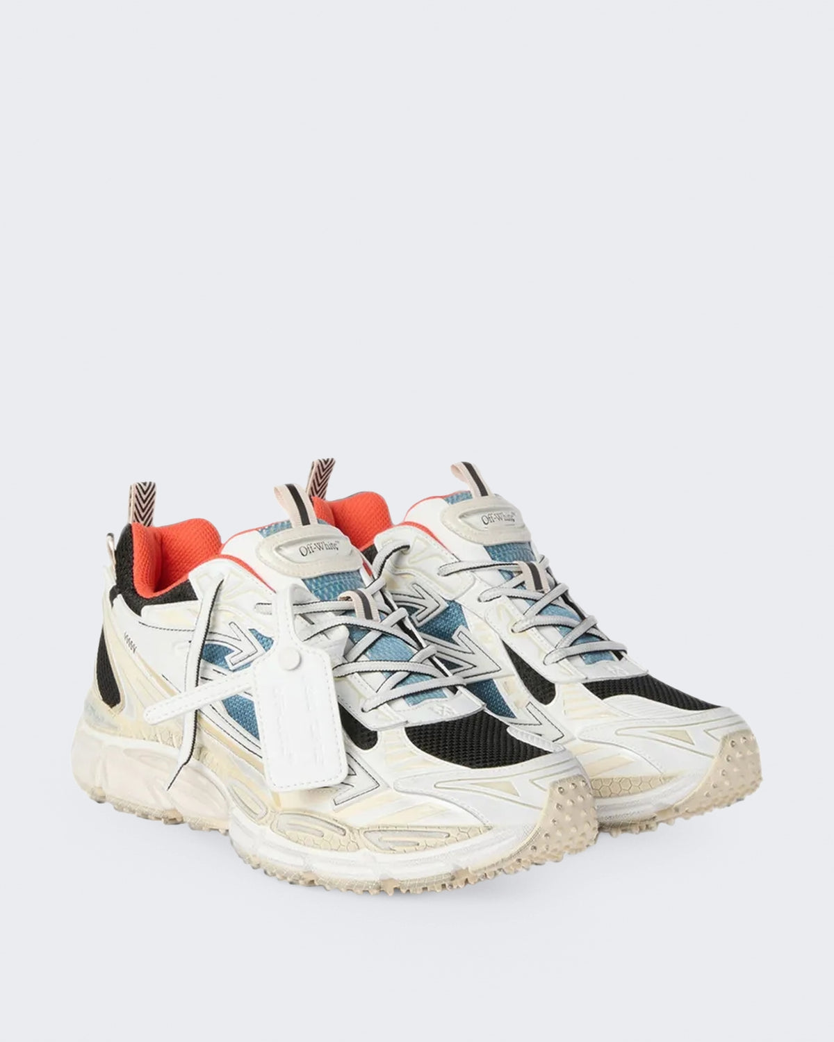 Heren Be Right Back Worn Out sneaker neonblauw met wit