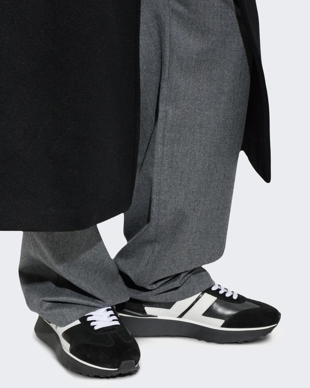 Heren Bumpr sneaker van used leer in zwart-wit