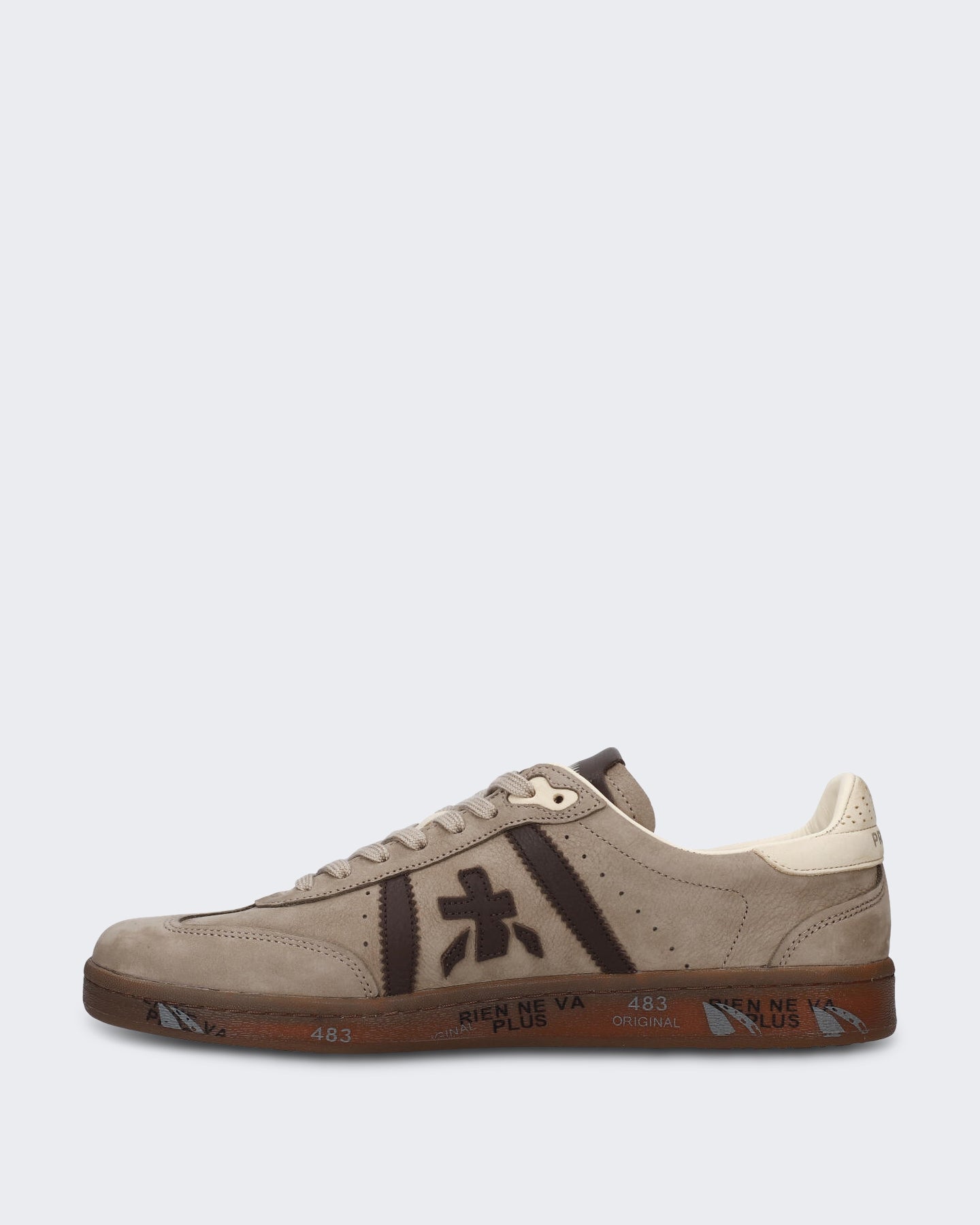 Heren Lichte leren sneaker met veterschoensluiting Bruin