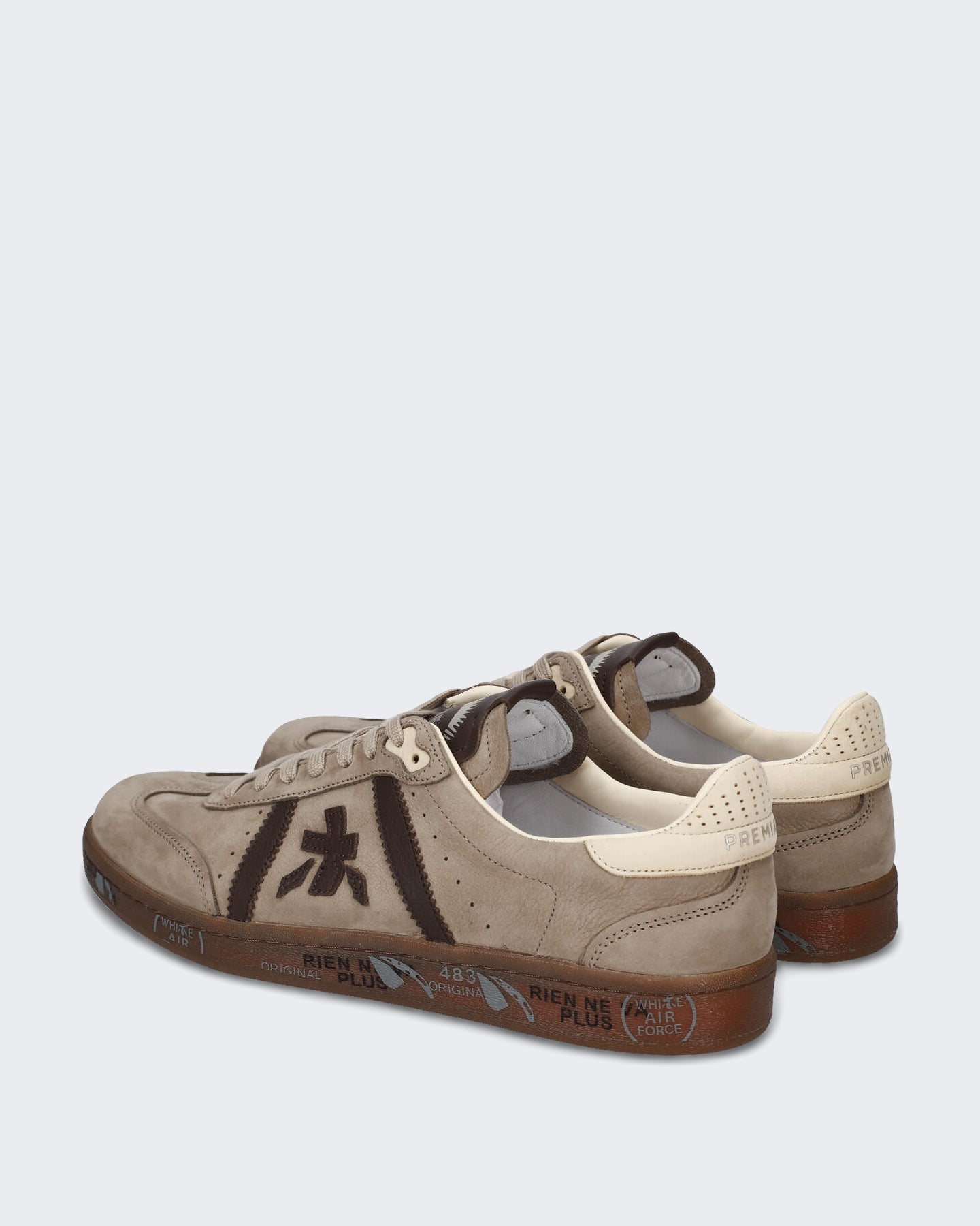 Heren Lichte leren sneaker met veterschoensluiting Bruin