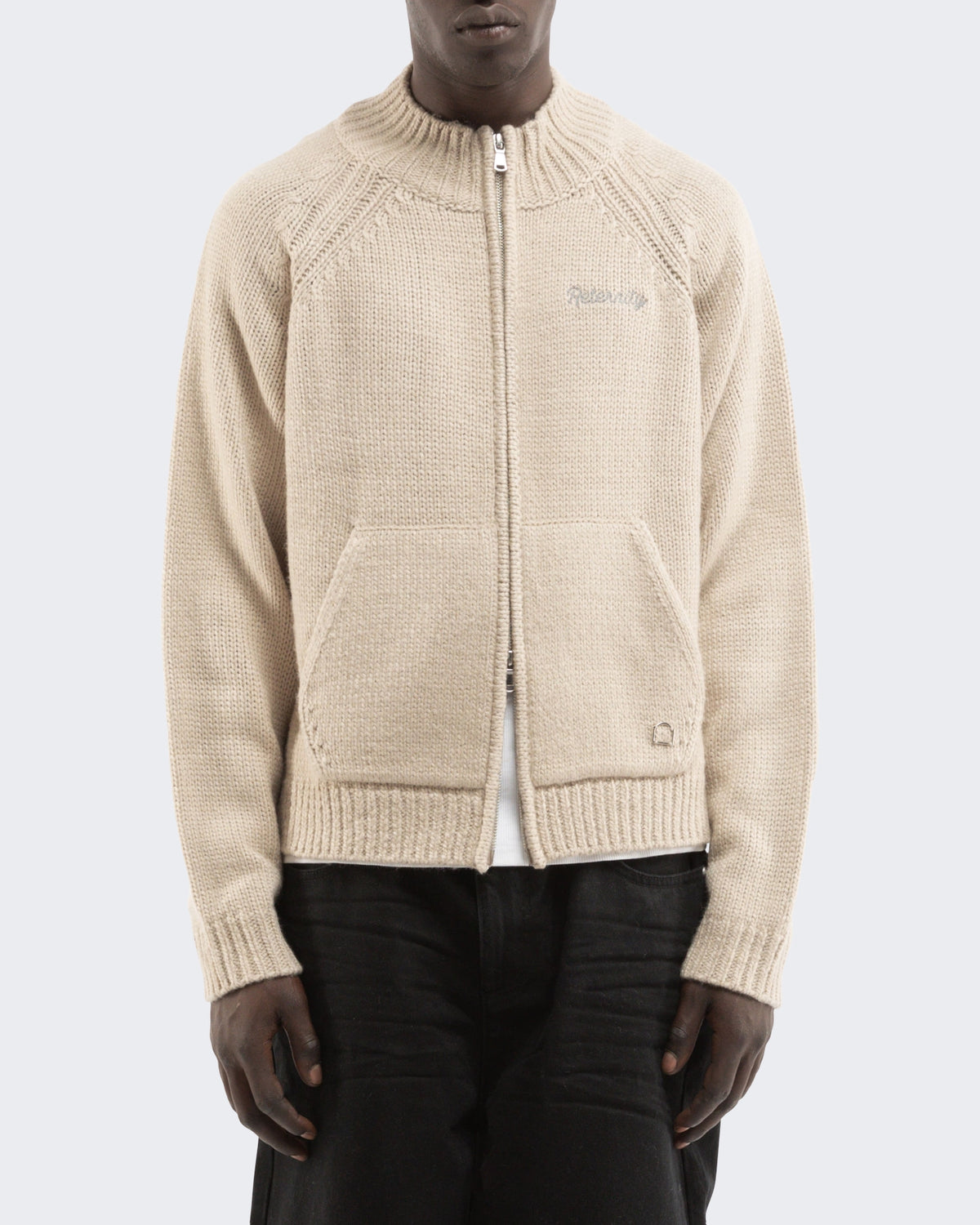 Herren Éclat Knit Zipper Creme