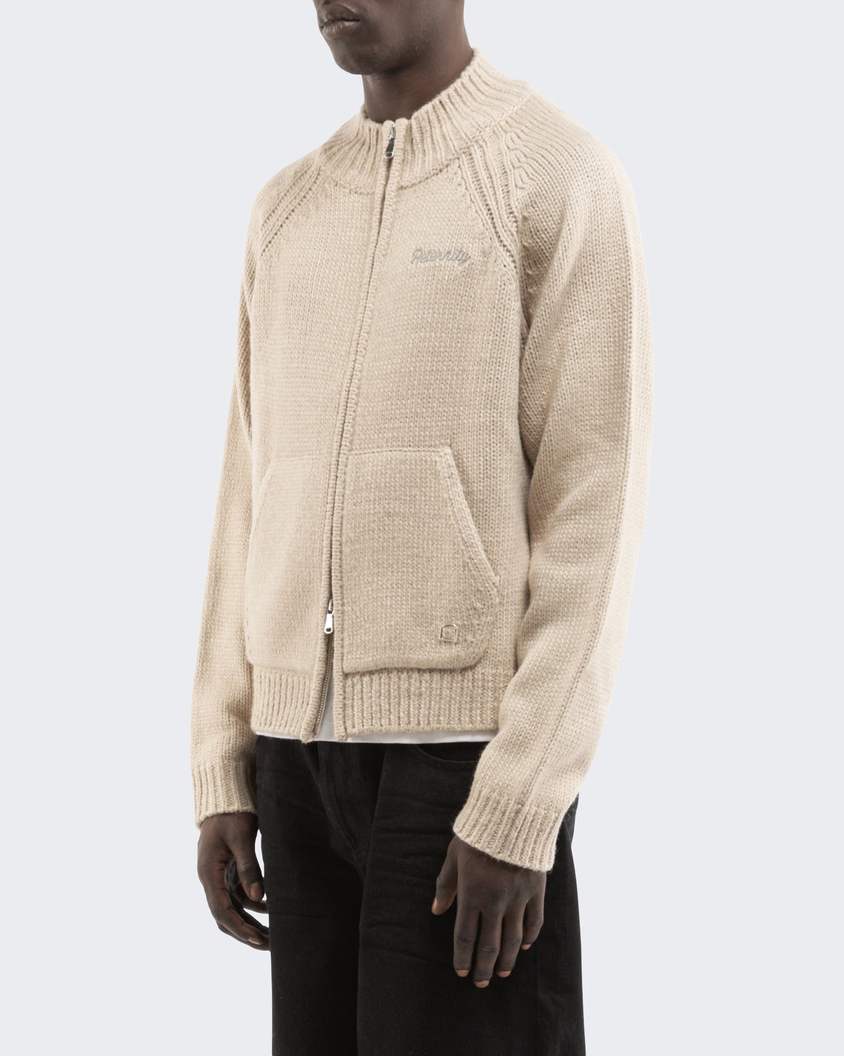 Herren Éclat Knit Zipper Creme